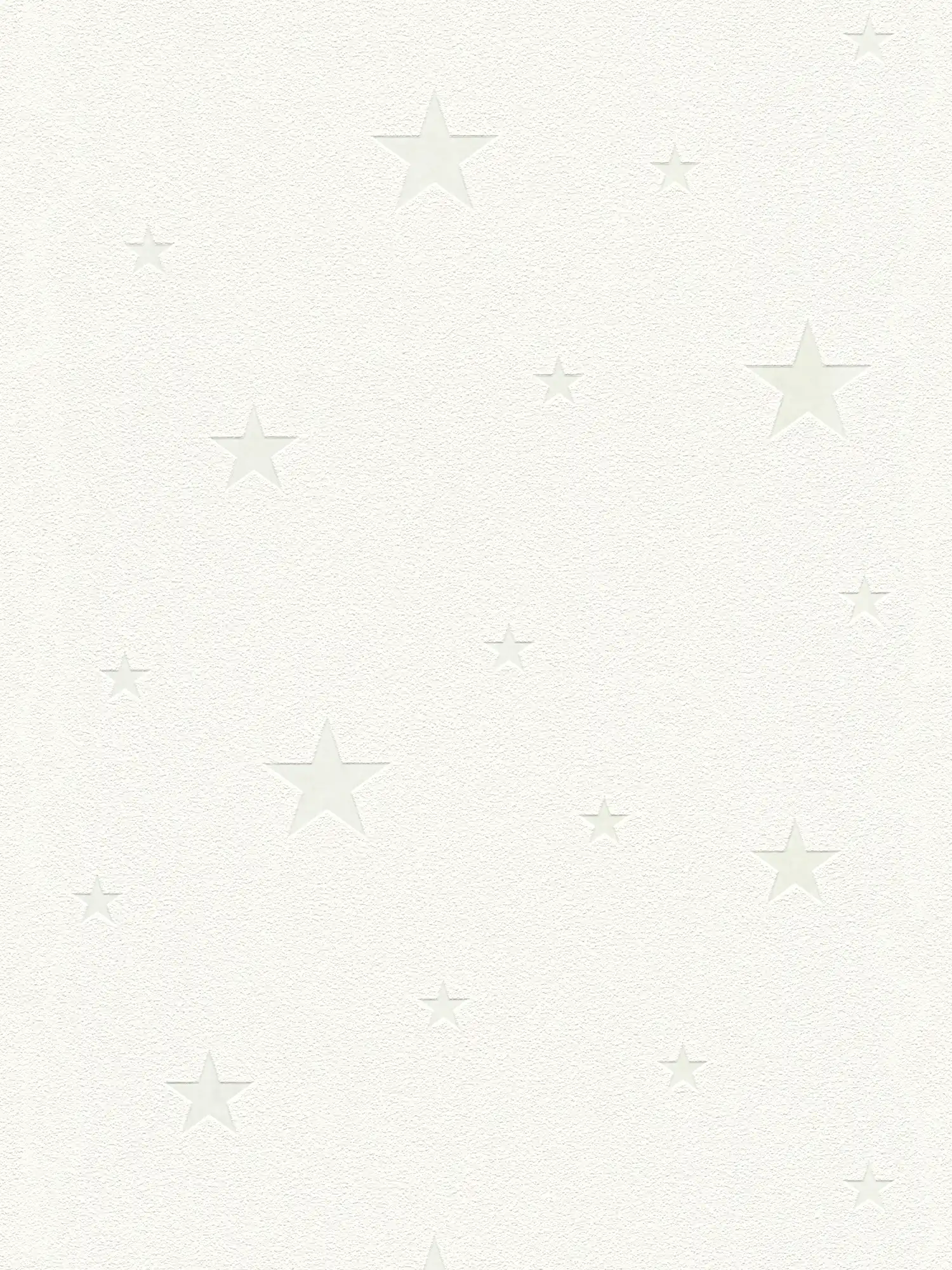 Carta da parati per camerette fosforescenti con stelle luminescenti - bianco
