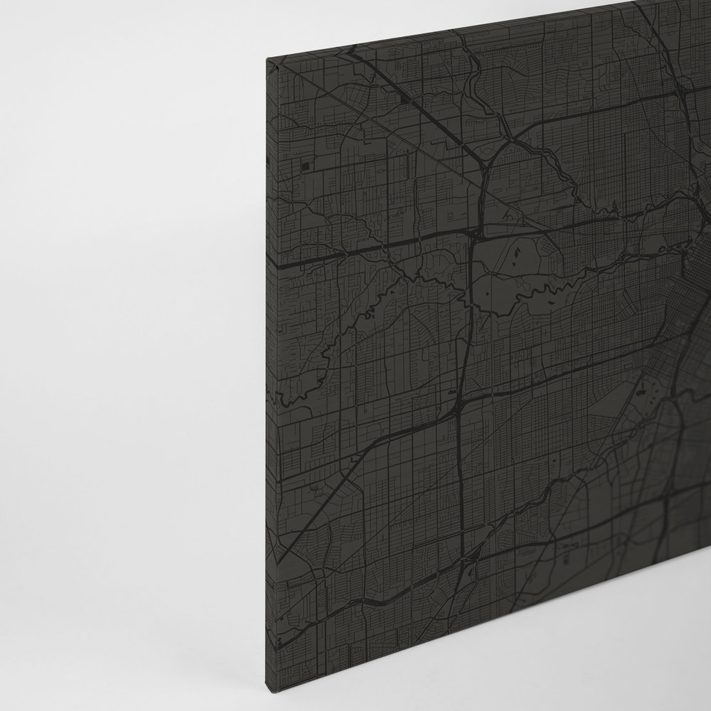             Canvas schilderij Stadsplattegrond met stratenplan | zwart - 0,90 m x 0,60 m
        