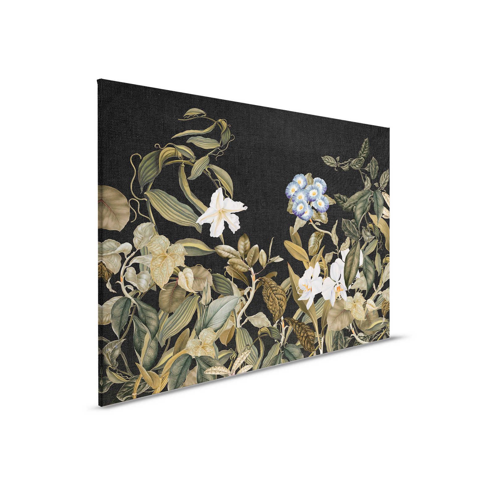         Botanical Canvas Painting with Orchids & Leaves Motif - 0.90 m x 0.60 m
    