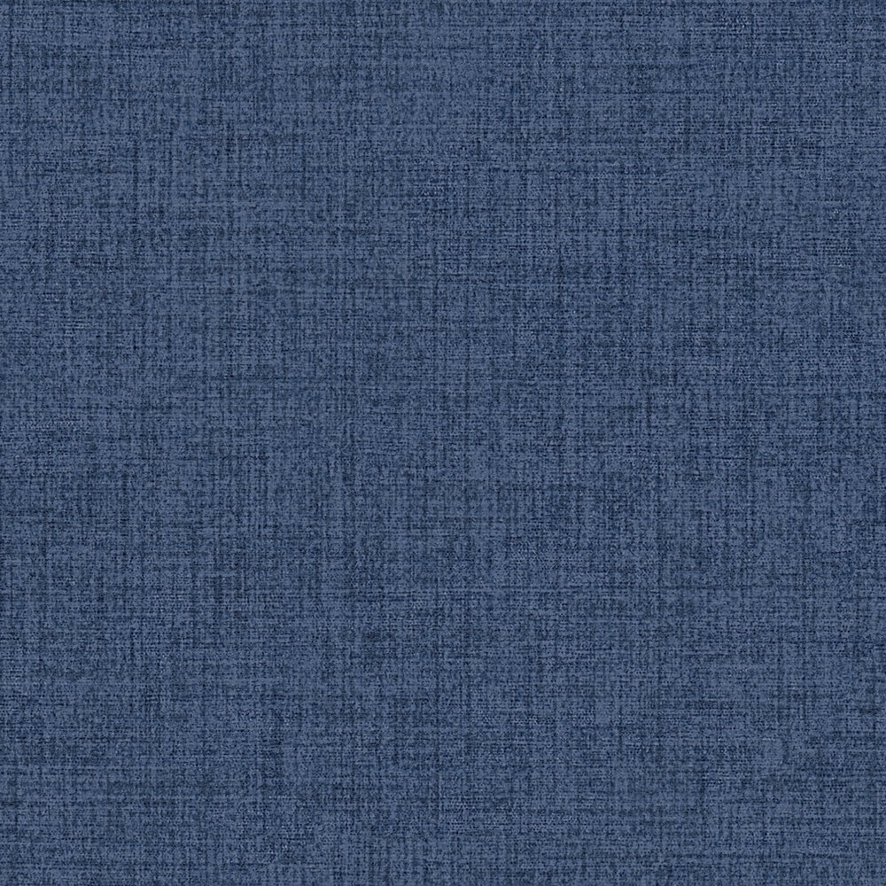             Marineblauw behang met linnen look, Navy - Blauw
        