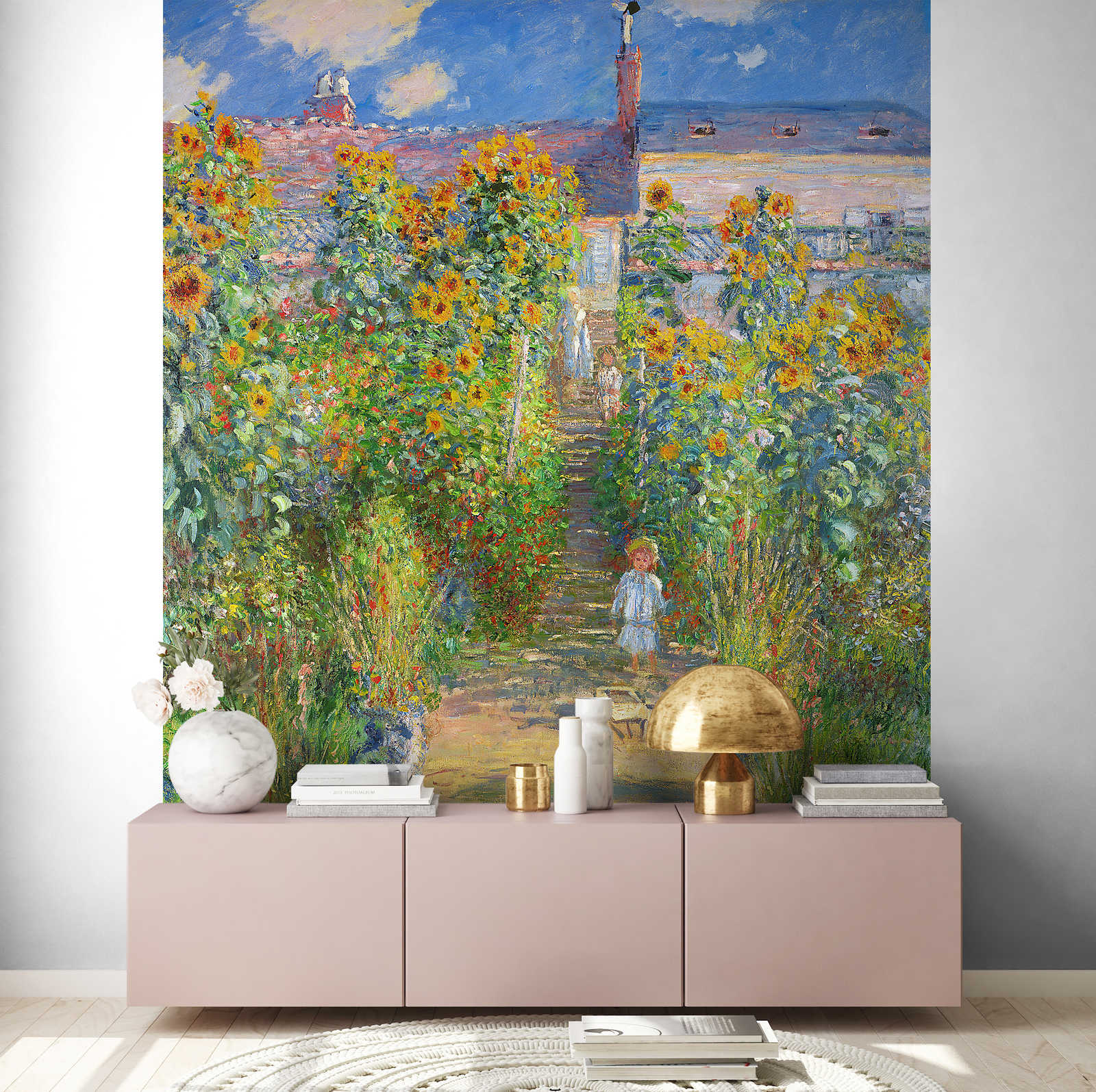             Papier peint panoramique "Le jardin de l'artiste à Vétheuil" de Claude Monet
        