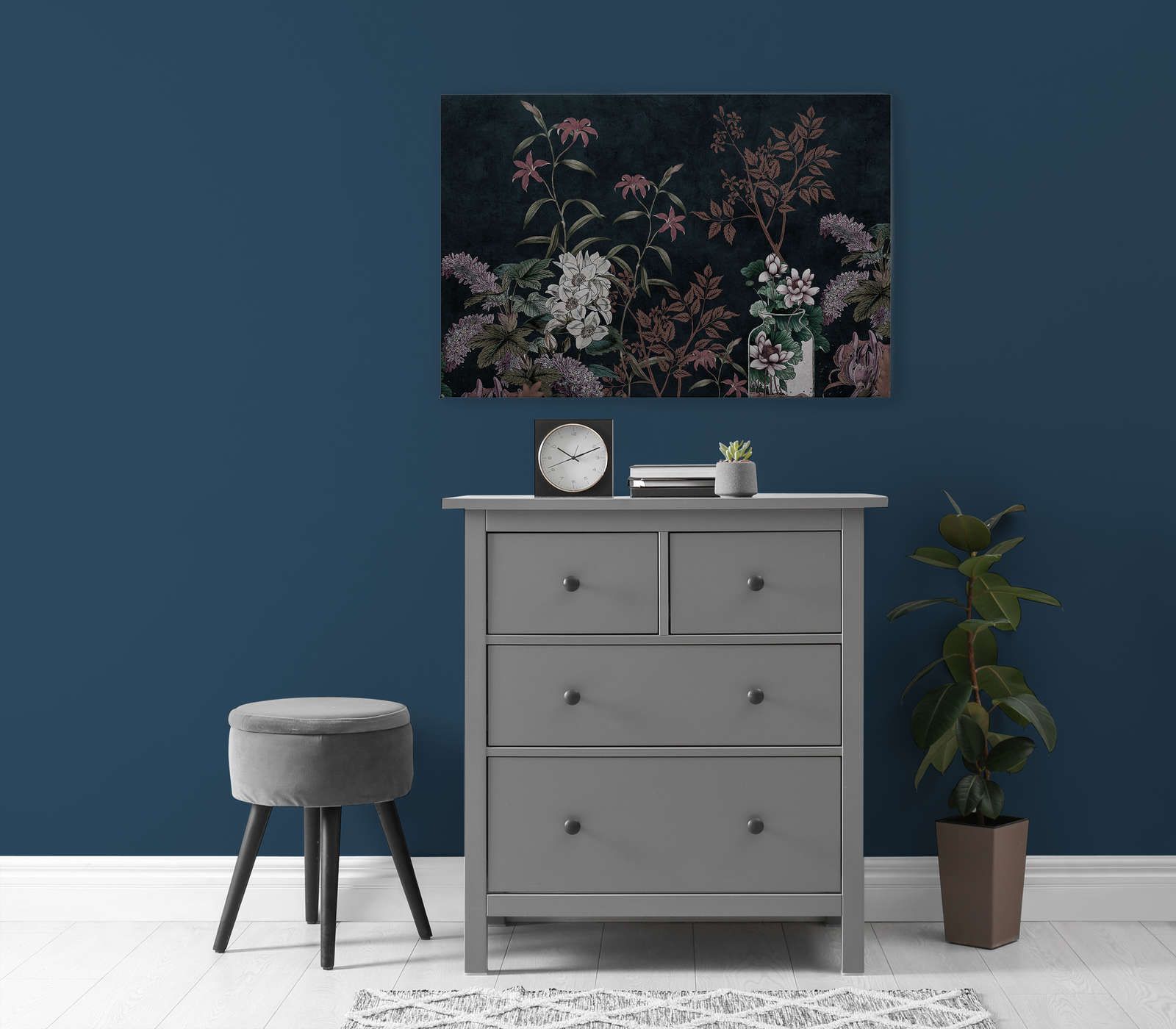             Dark Room 2 - Toile noire Botanical Muster Rosa - 0,90 m x 0,60 m
        