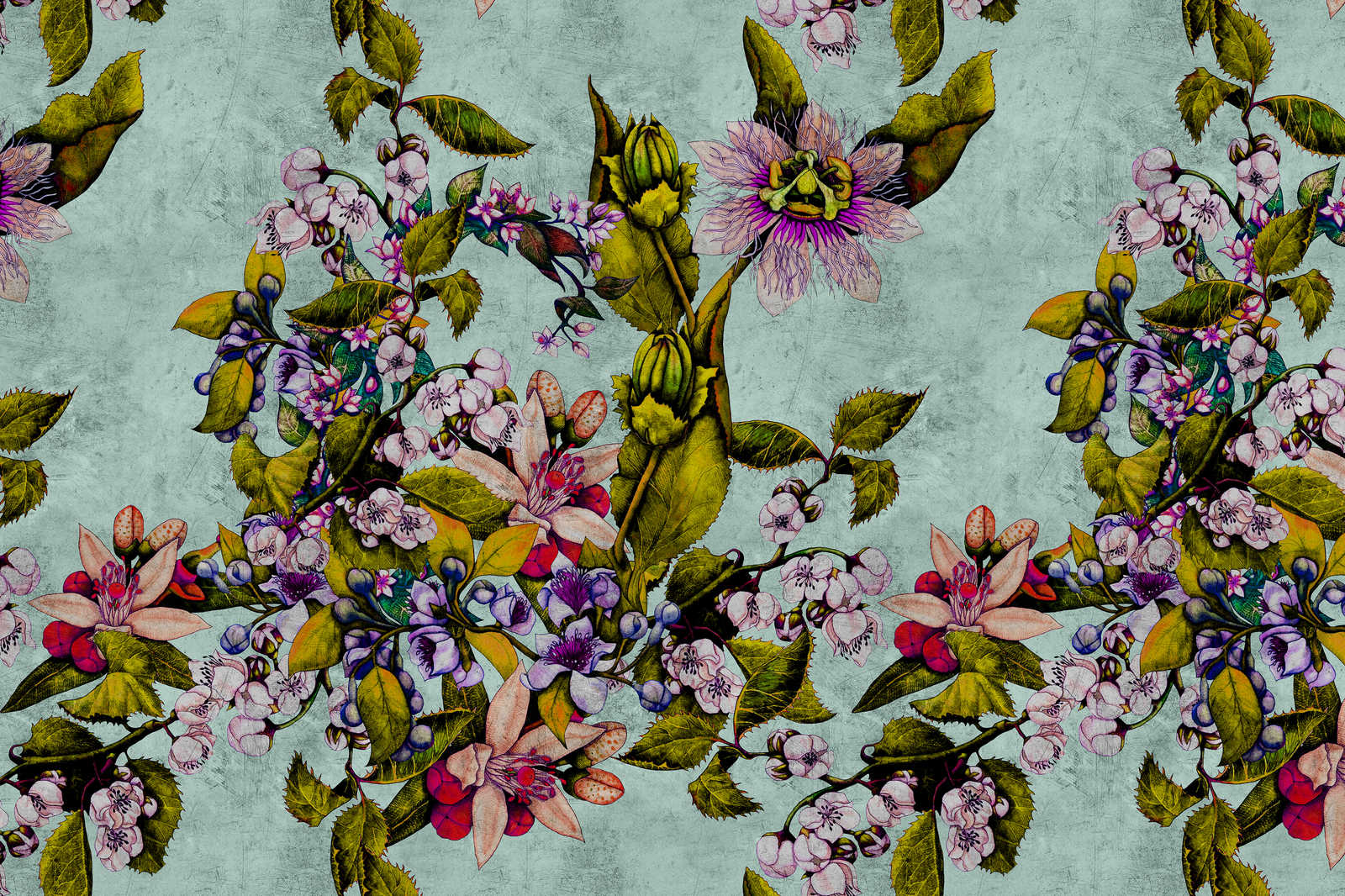             Pasión tropical 2 - Cuadro en lienzo con flores y capullos - 0,90 m x 0,60 m
        