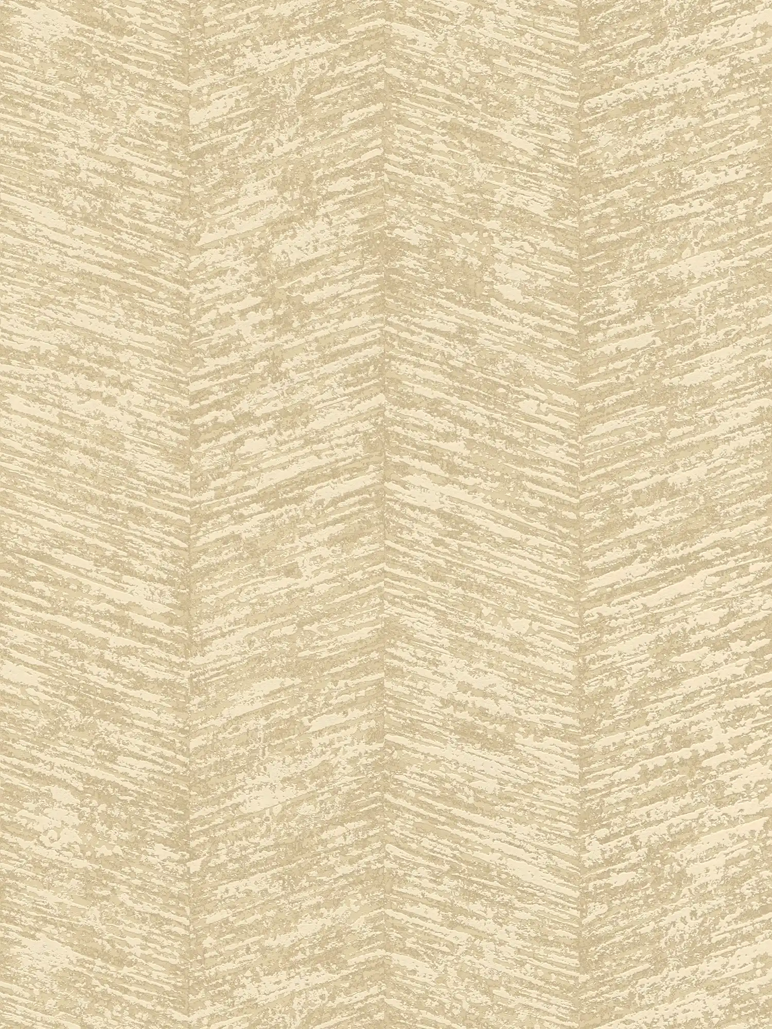 Ethno wallpaper non-woven with texture effect - beige, metallic

