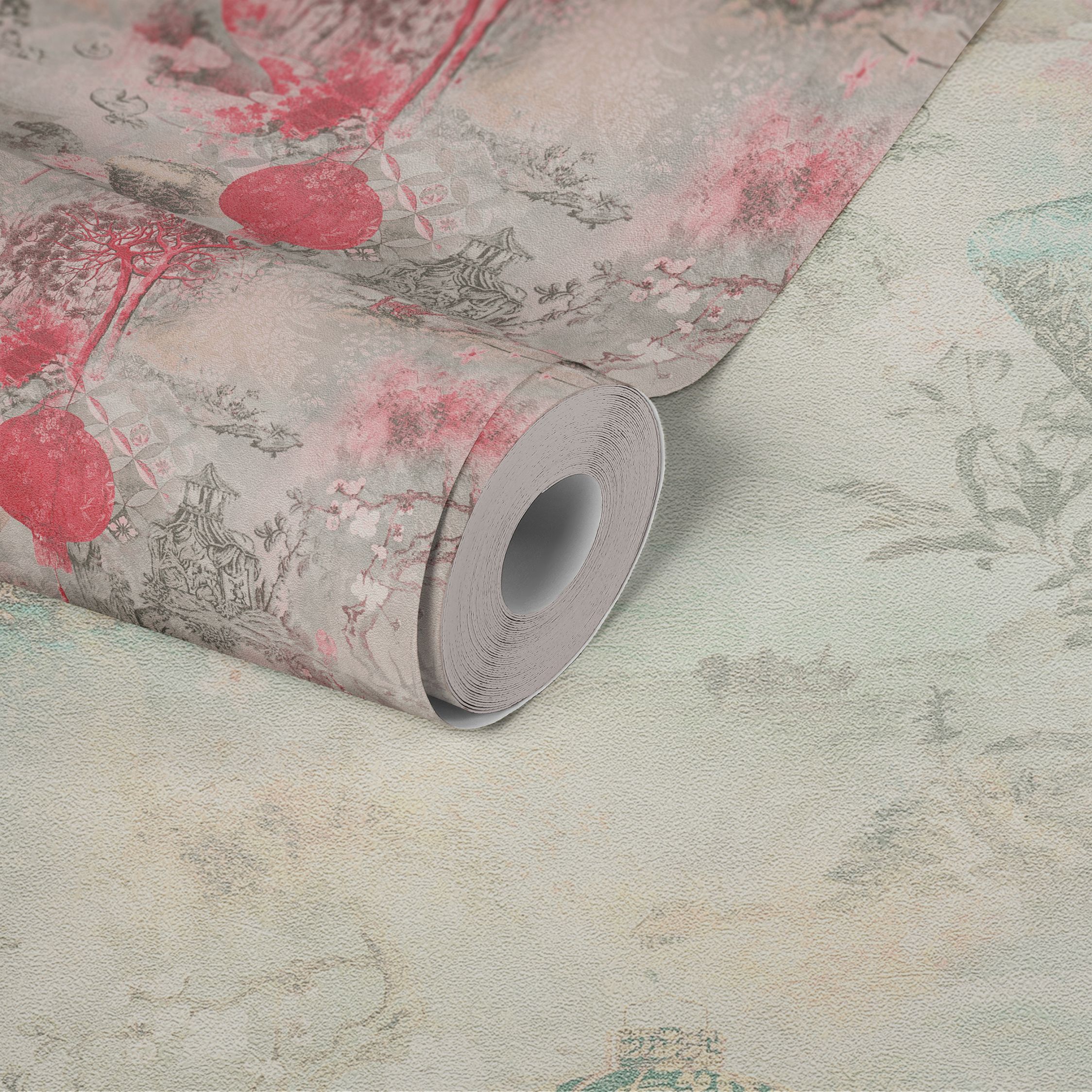 Example of faded wallpaper with bleached colours
