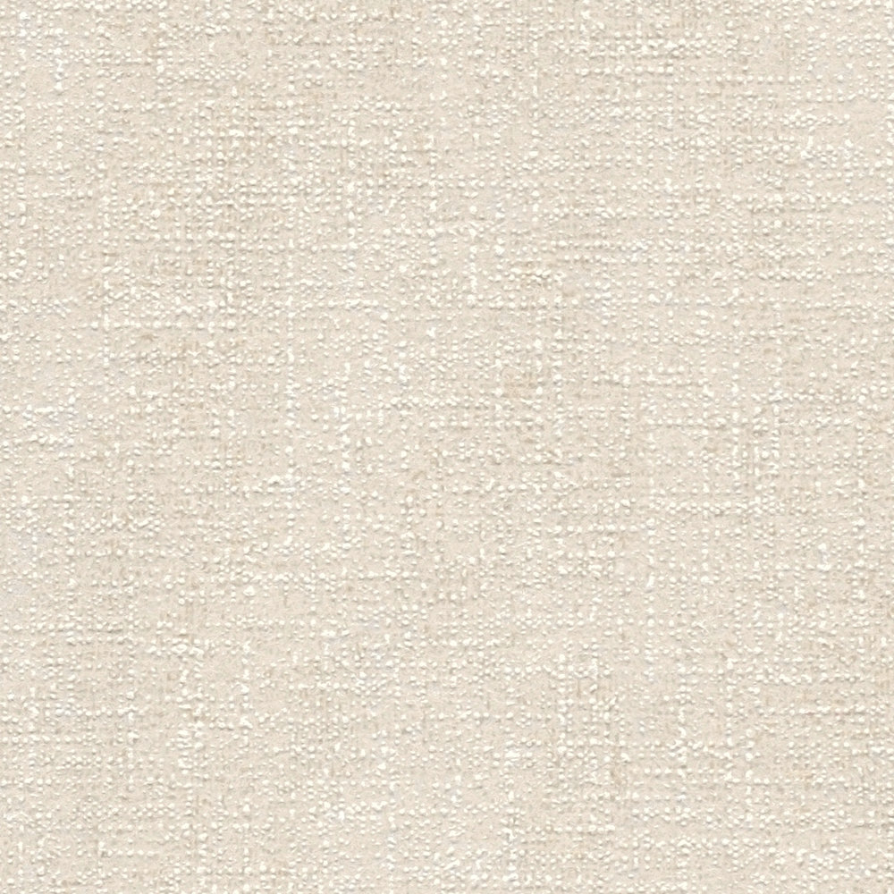             Carta da parati bianco crema con ottica tessile ed effetto shimmer - beige
        