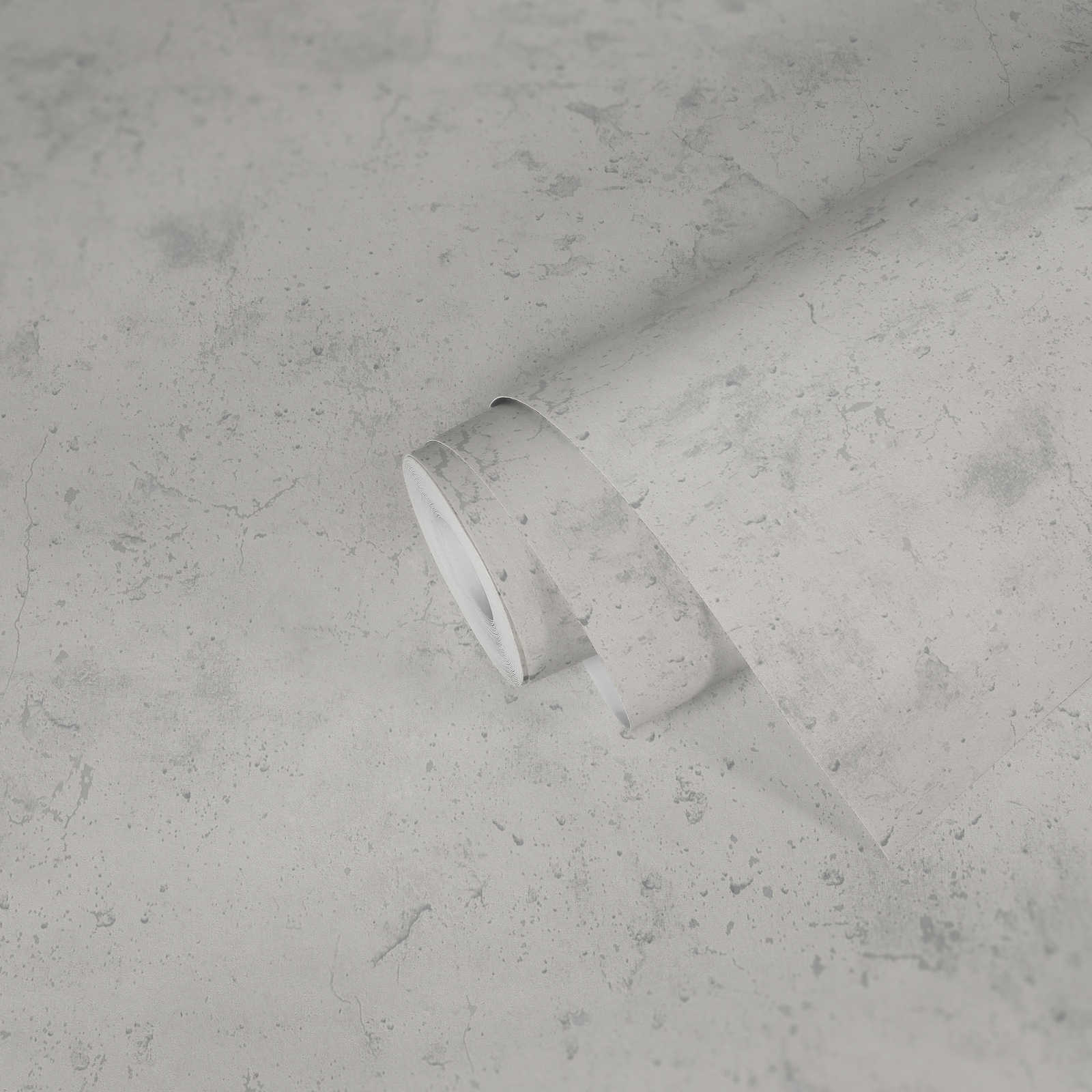             Carta da parati in cemento in stile industriale - bianco-grigio
        