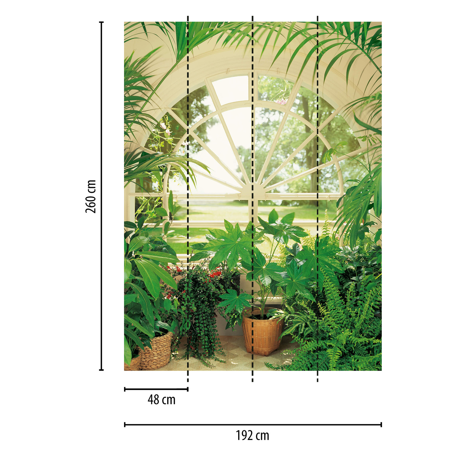             Photo wallpaper winter garden tropical plants, portrait format
        