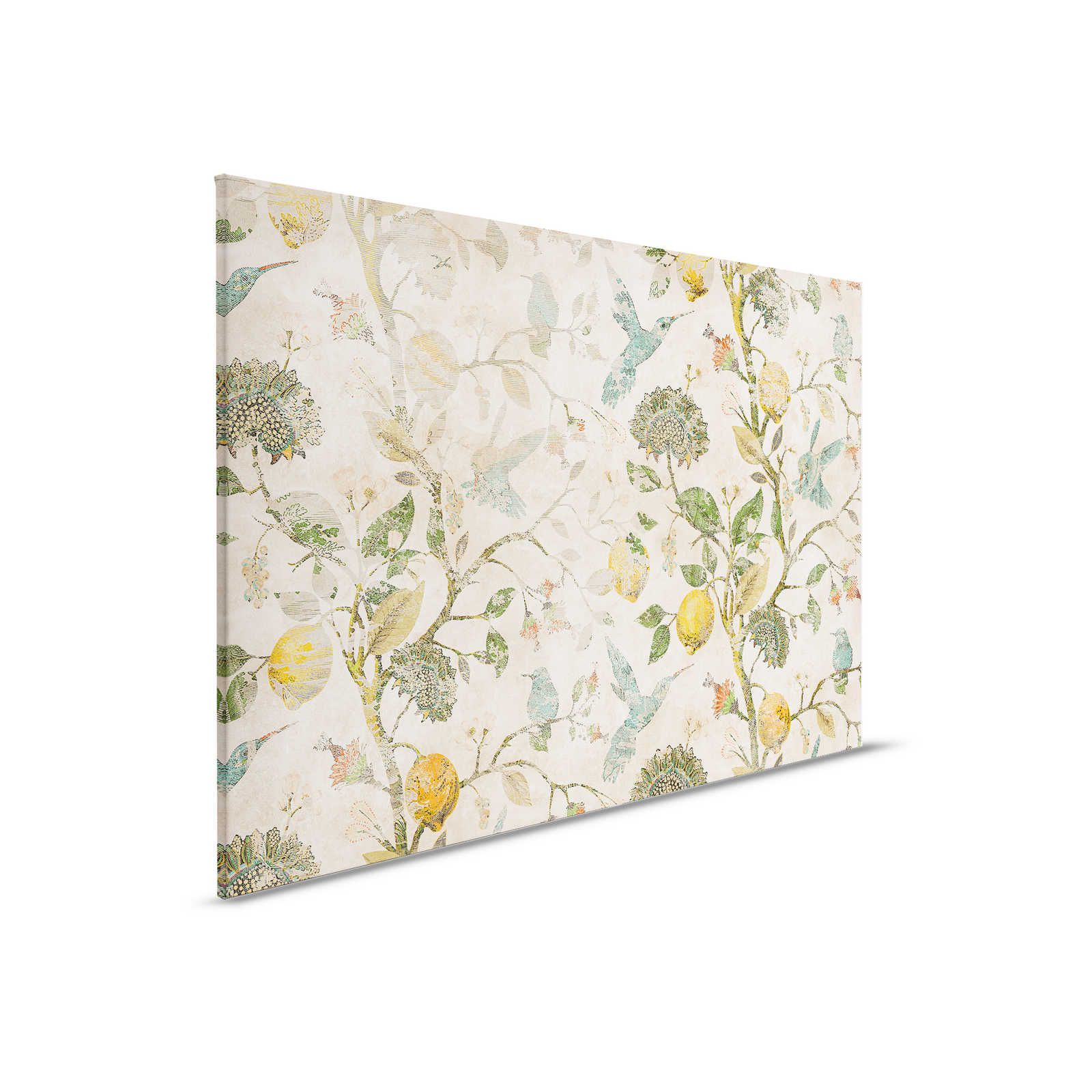         In the Lemon Tree 2 - Vintage Style Lemon Canvas Picture with Leaves & Birds - 0.90 m x 0.60 m
    