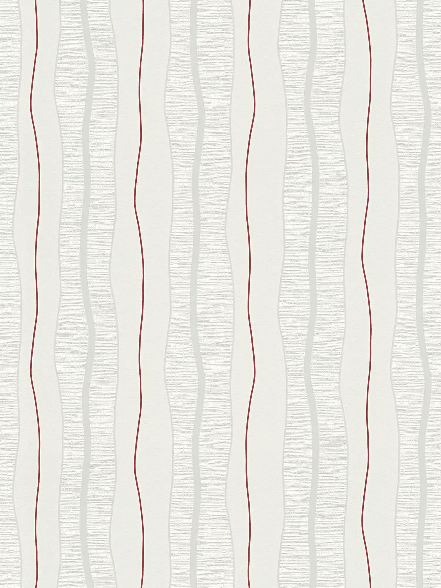 Cream stripe wallpaper with red accent - red, cream
