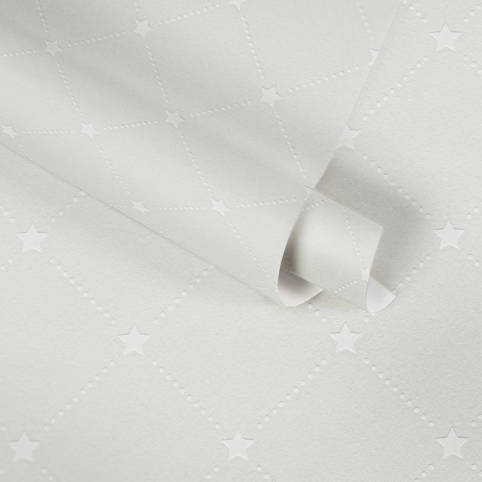             Carta da parati in tessuto non tessuto MICHALSKY a losanghe con stelle - beige, grigio
        
