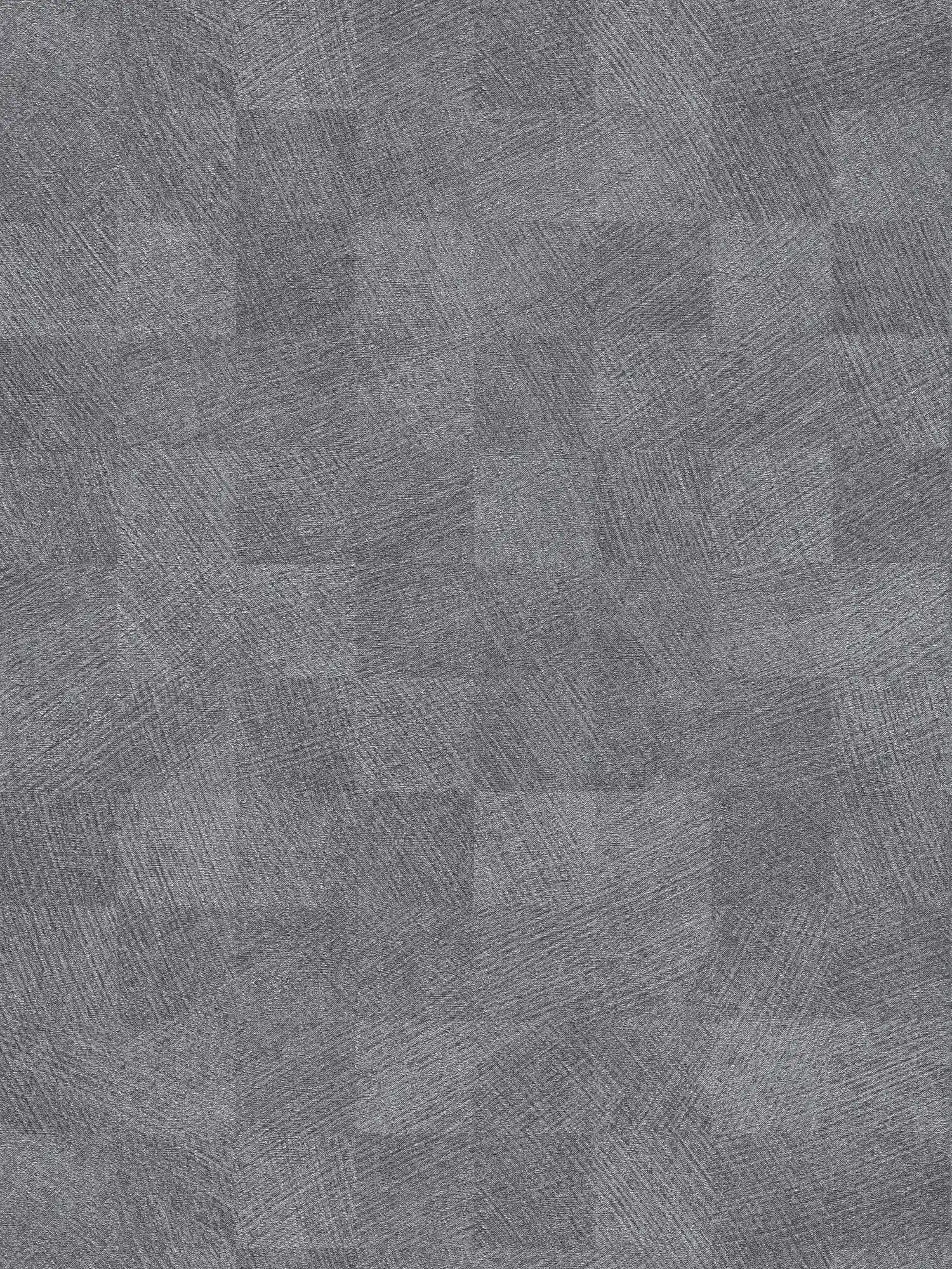 Metallic wallpaper dark grey check pattern with gloss effect - grey, metallic
