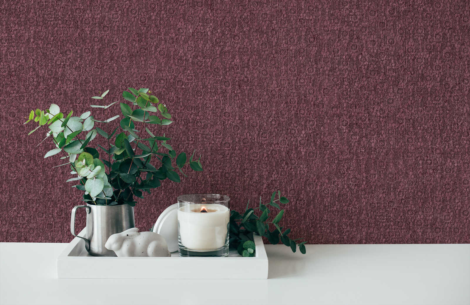             Dark red wallpaper with textured pattern & metallic effect
        
