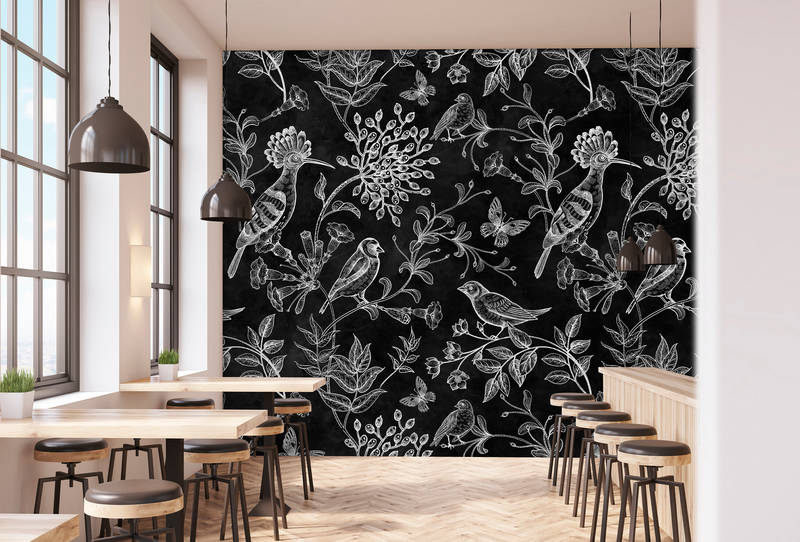             Mural de pared de diseño de la naturaleza en blanco y negro - Walls by Patel
        