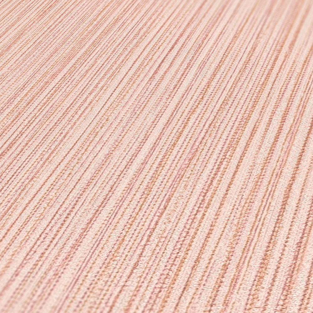             Papier peint rose intissé ligné avec éclat métallique - rose
        