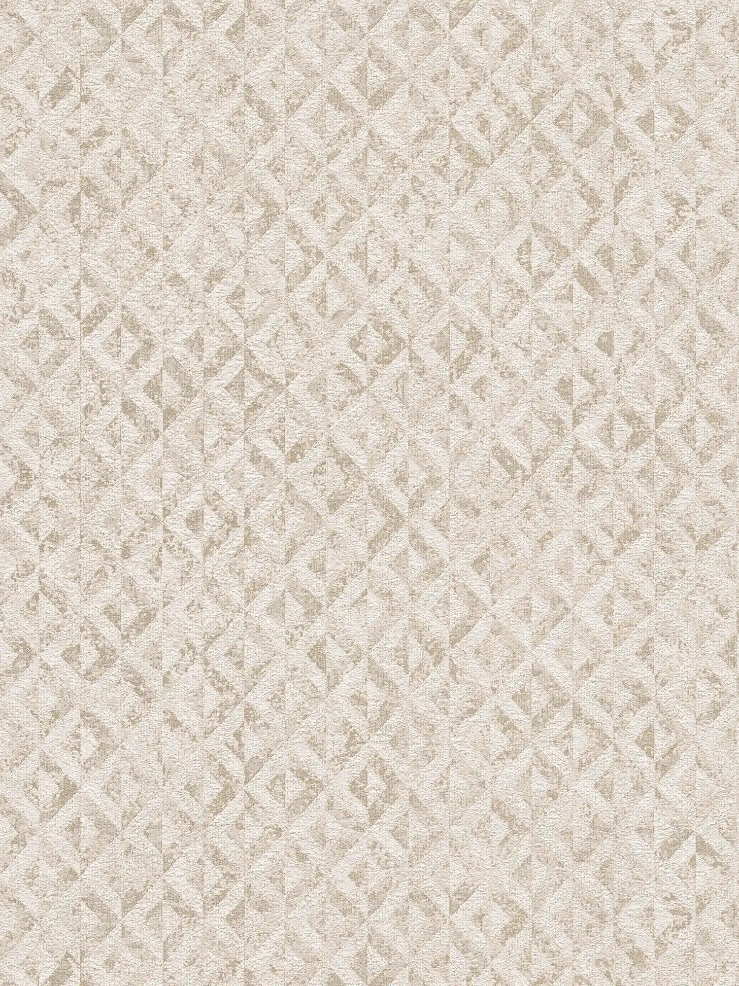         Patterned wallpaper with abstract ornaments - white, gold
    