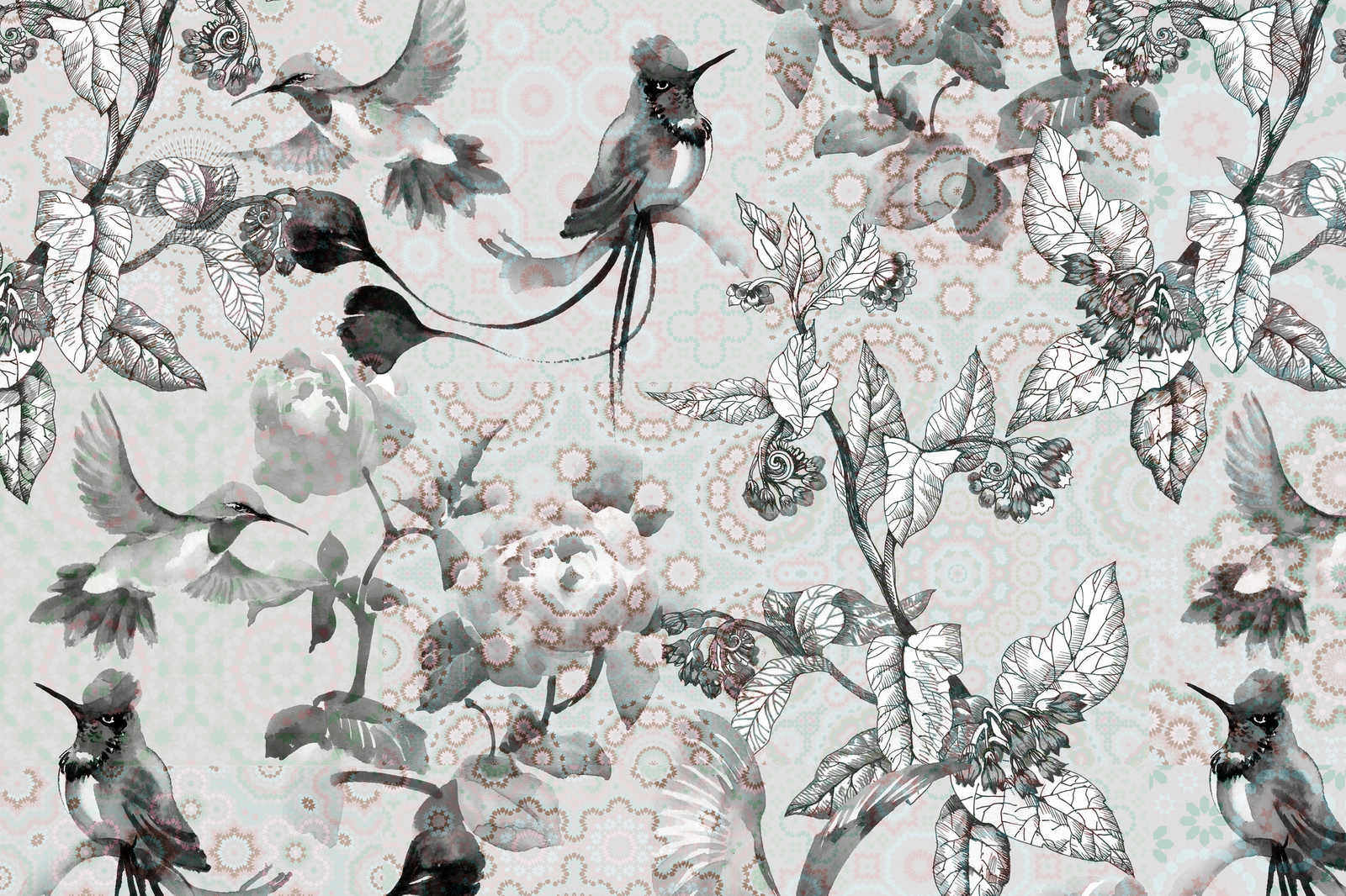             Quadro su tela Natura Design in stile collage | mosaico esotico 4 - 0,90 m x 0,60 m
        
