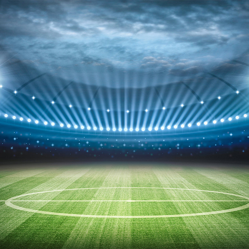 Football wallpaper stadium with floodlights - pearlescent smooth fleece
