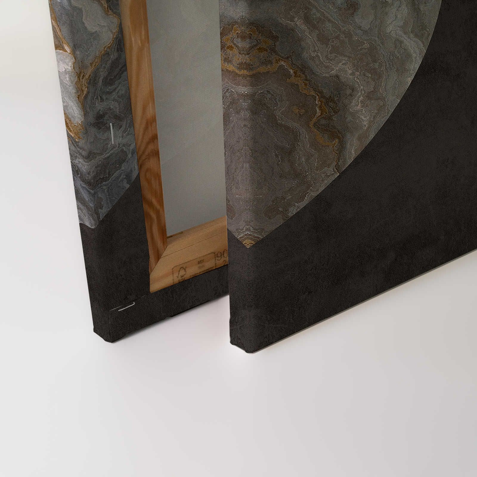             Luna 1 - Marbre toile cercle design & aspect plâtre noir - 0,90 m x 0,60 m
        