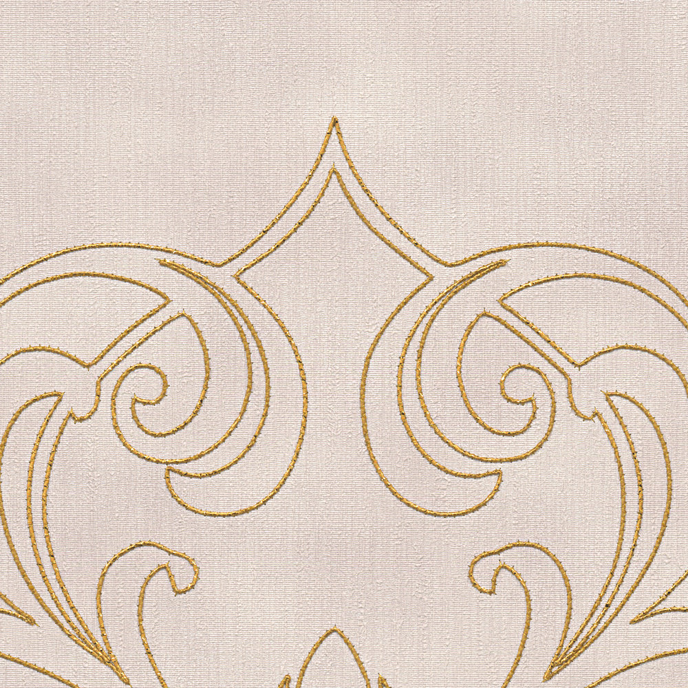             Premium paneel met barokke ornamenten - paars, goud
        