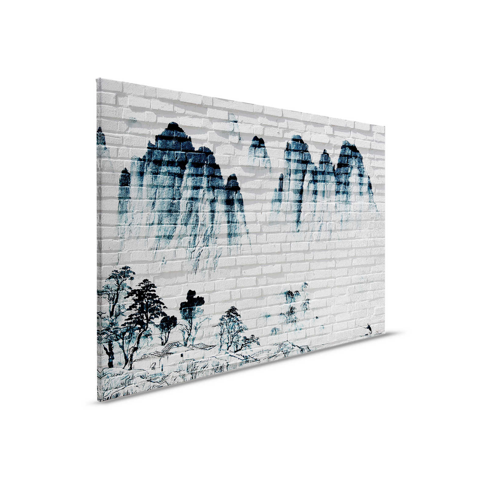         Canvas painting Mountains on Brick Wall - 0,90 m x 0,60 m
    