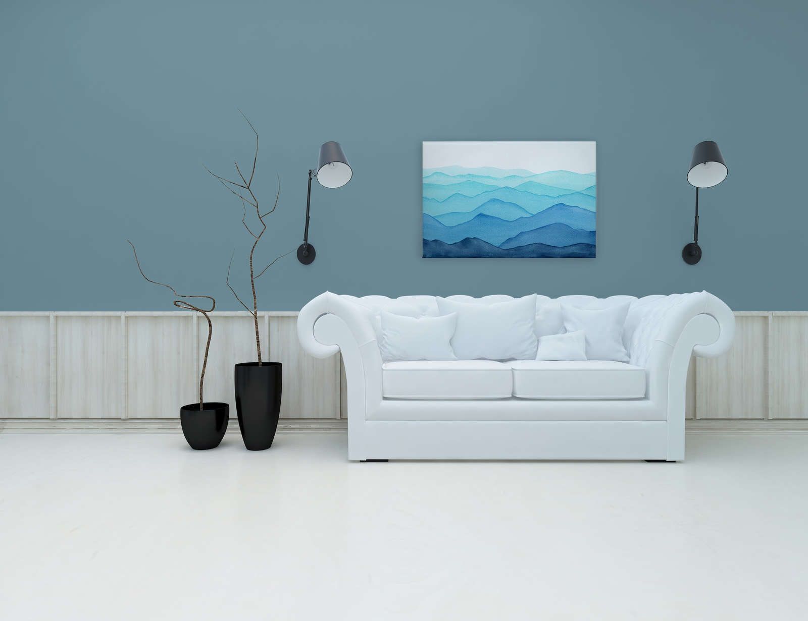             Canvas Zee met golven in aquarel - 90 cm x 60 cm
        