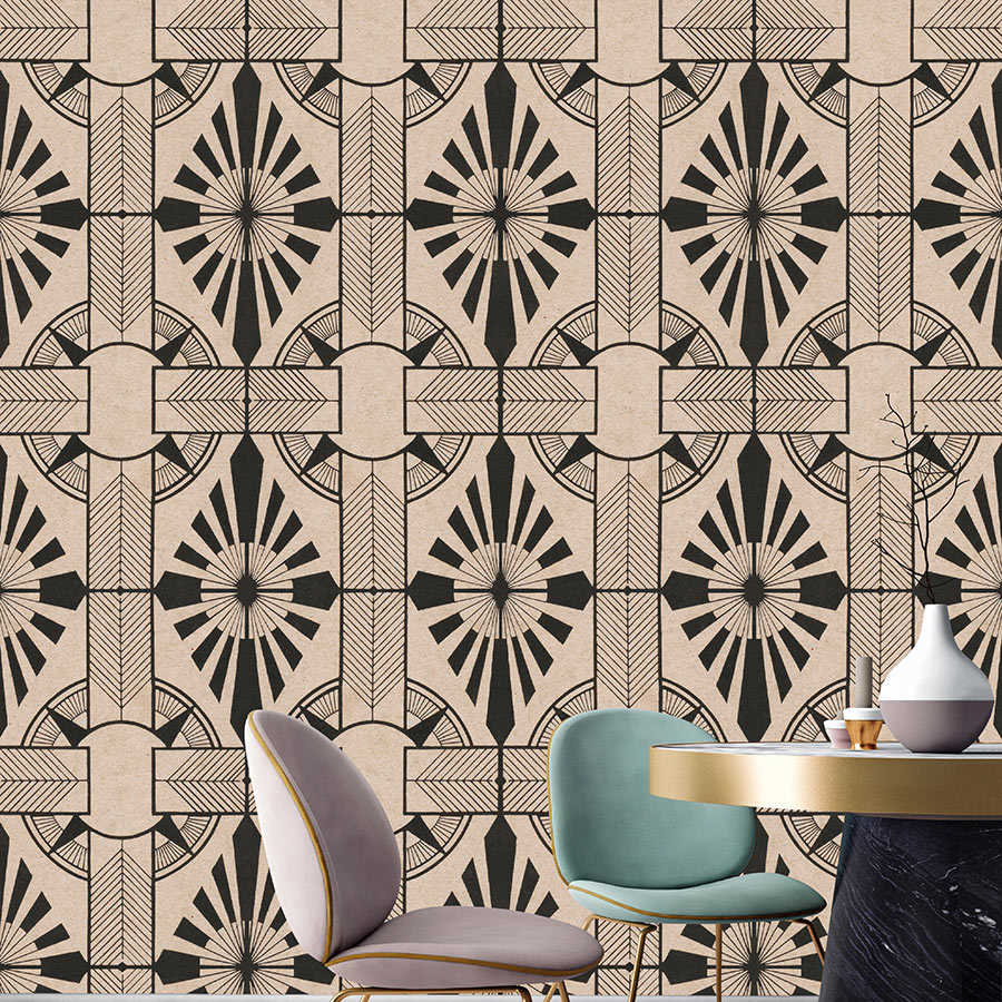         Astoria 2 - retro photo wallpaper art deco pattern black & beige
    