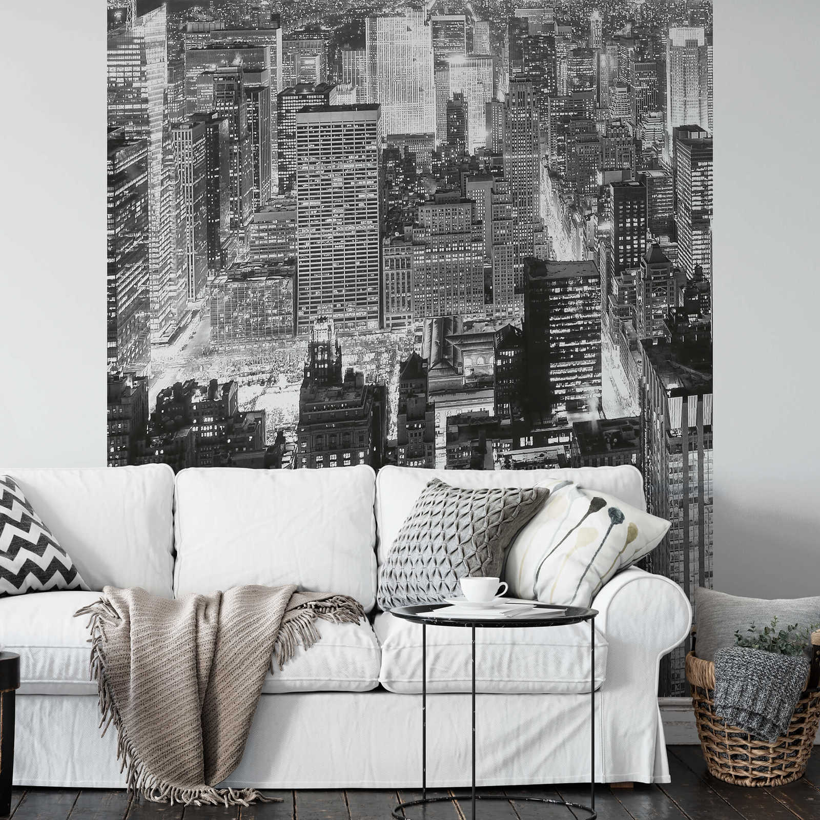             Papier peint panoramique noir et blanc New York City Midtown
        