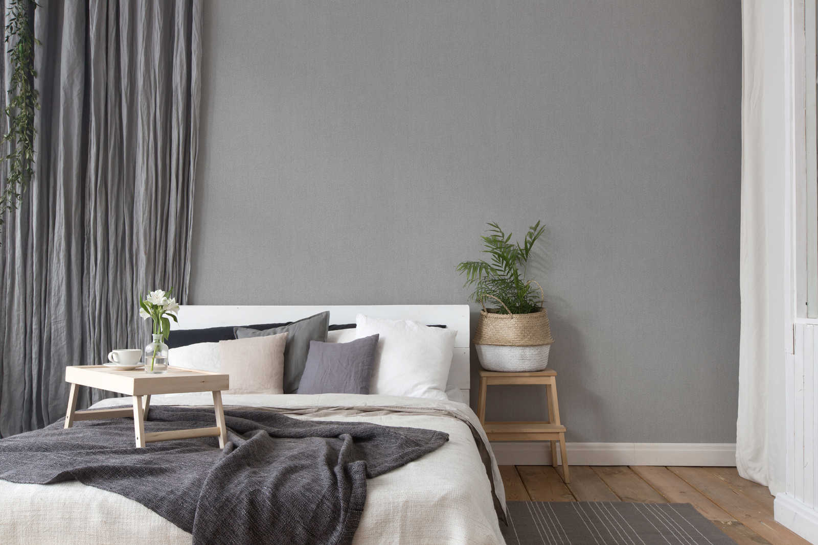             Wallpaper plain with texture details, Scandi styles - grey
        