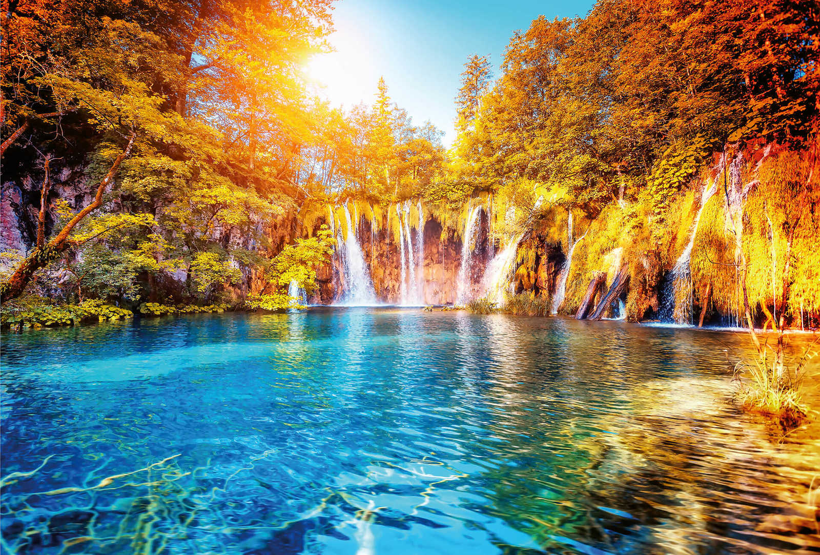         Landscape mural waterfall & lake in Croatia
    