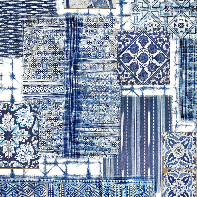         Patchwork mural, Delft tiles & patterned - Blue, White
    