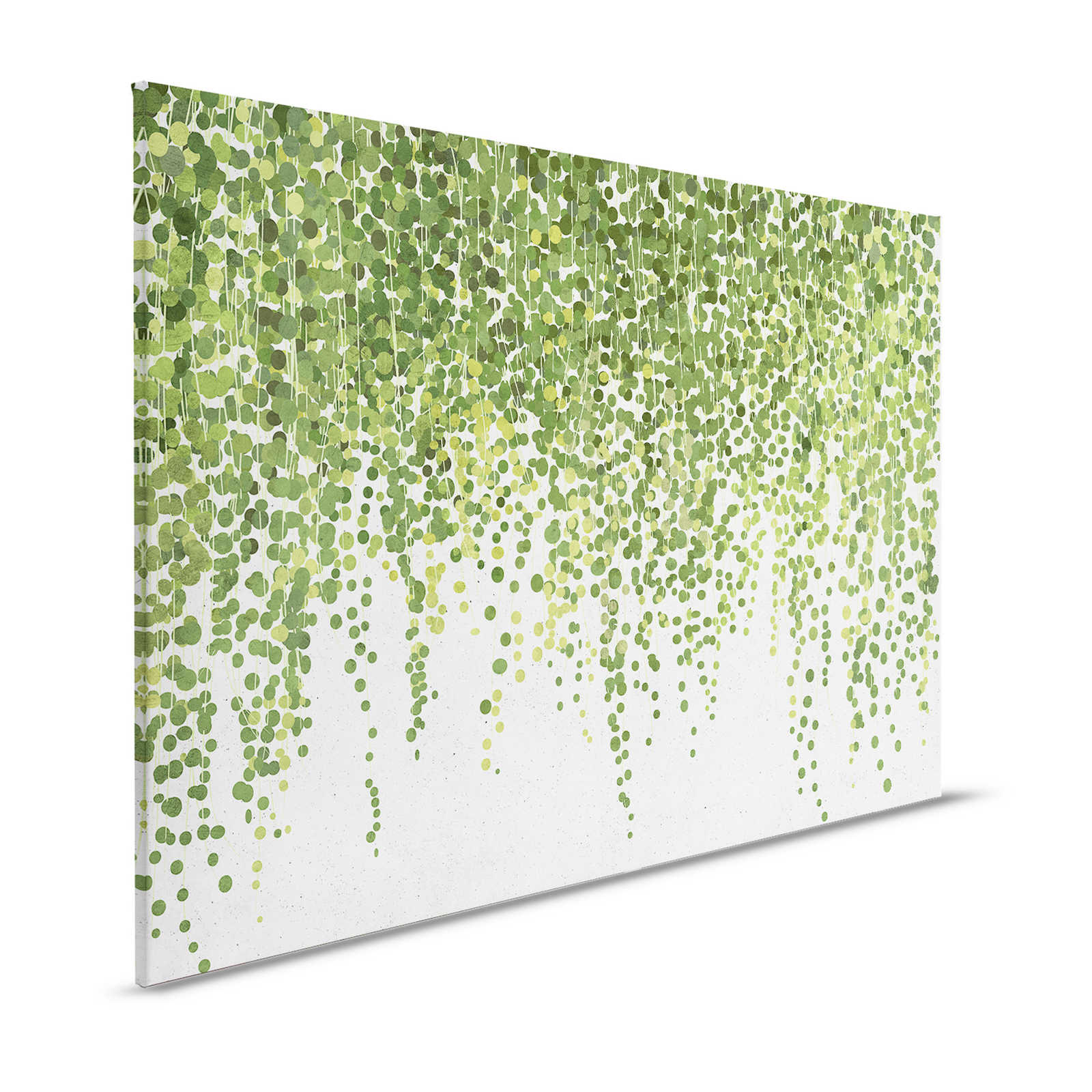 Hangende tuin 1 - Canvas schilderij Bladerenranken, hangende tuin in betonlook - 1.20 m x 0.80 m
