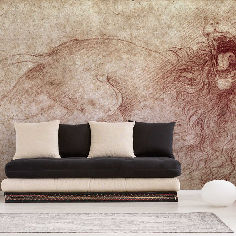         Photo wallpaper "Sketch of a roaring lion " by Leonardo da Vinci
    