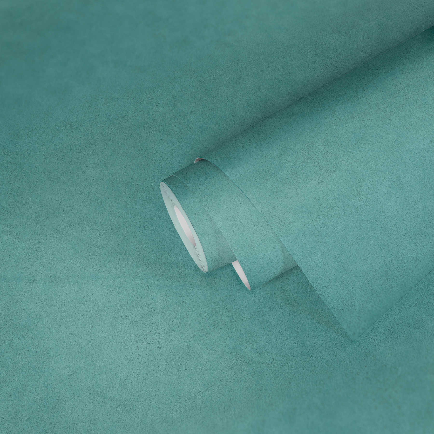             Papier peint uni avec structure de surface finement chiné - bleu
        
