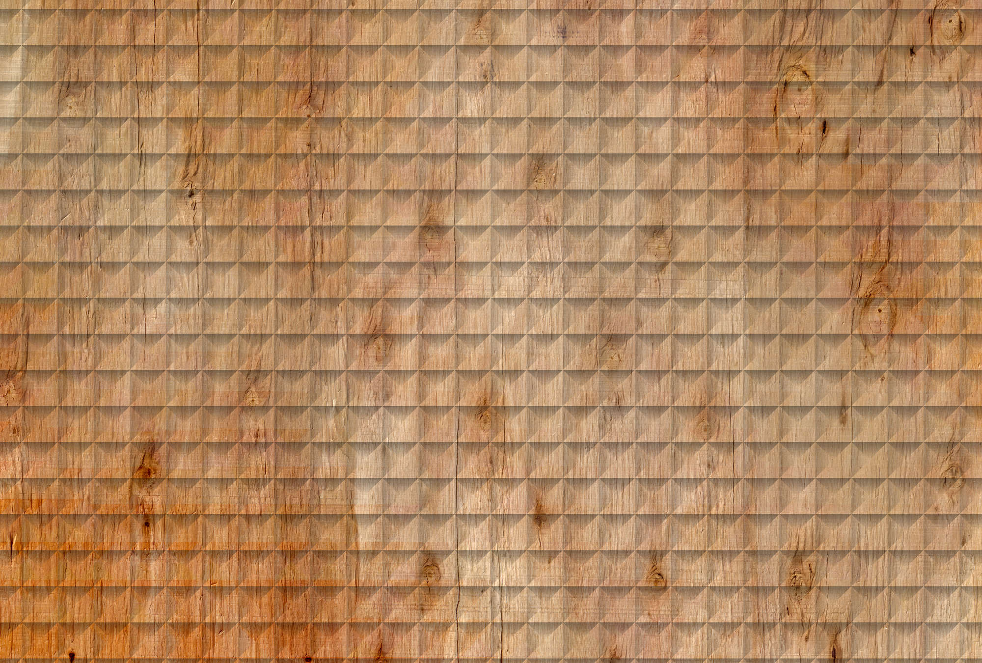            Photo wallpaper wood look, grain & 3D pattern - brown, orange, black
        