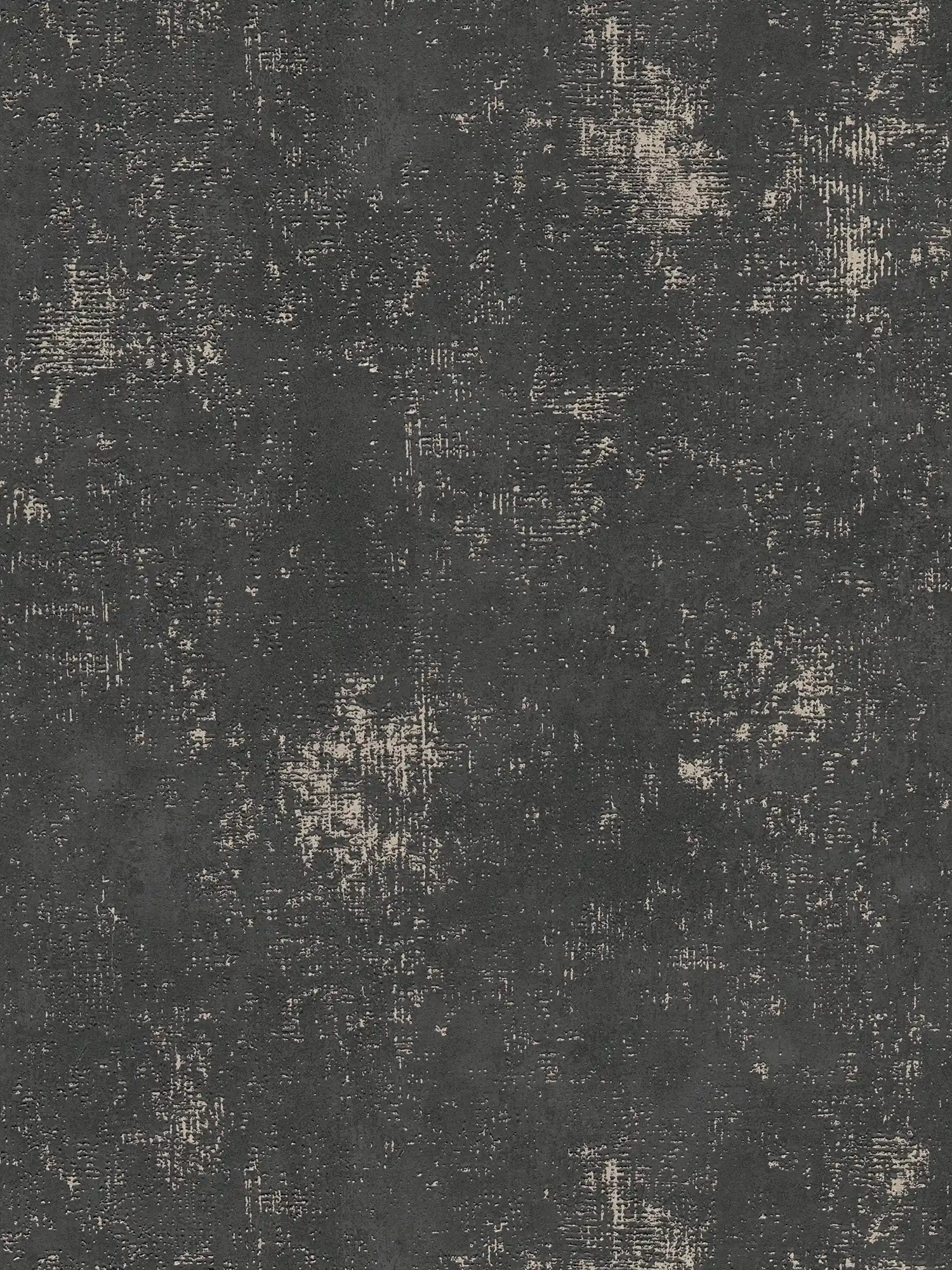Papier peint noir aspect rustique structuré avec effet métallique
