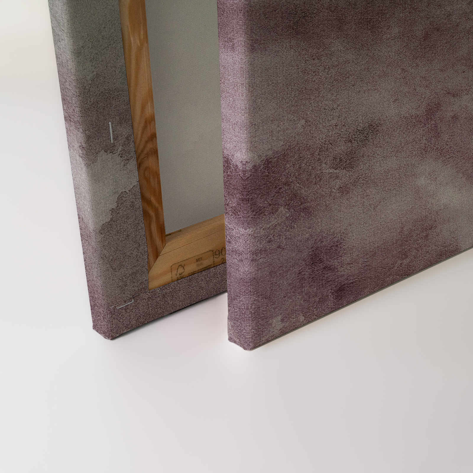             Acquerelli 2 - Quadro su tela motivo acquerello viola - aspetto lino naturale - 0,90 m x 0,60 m
        