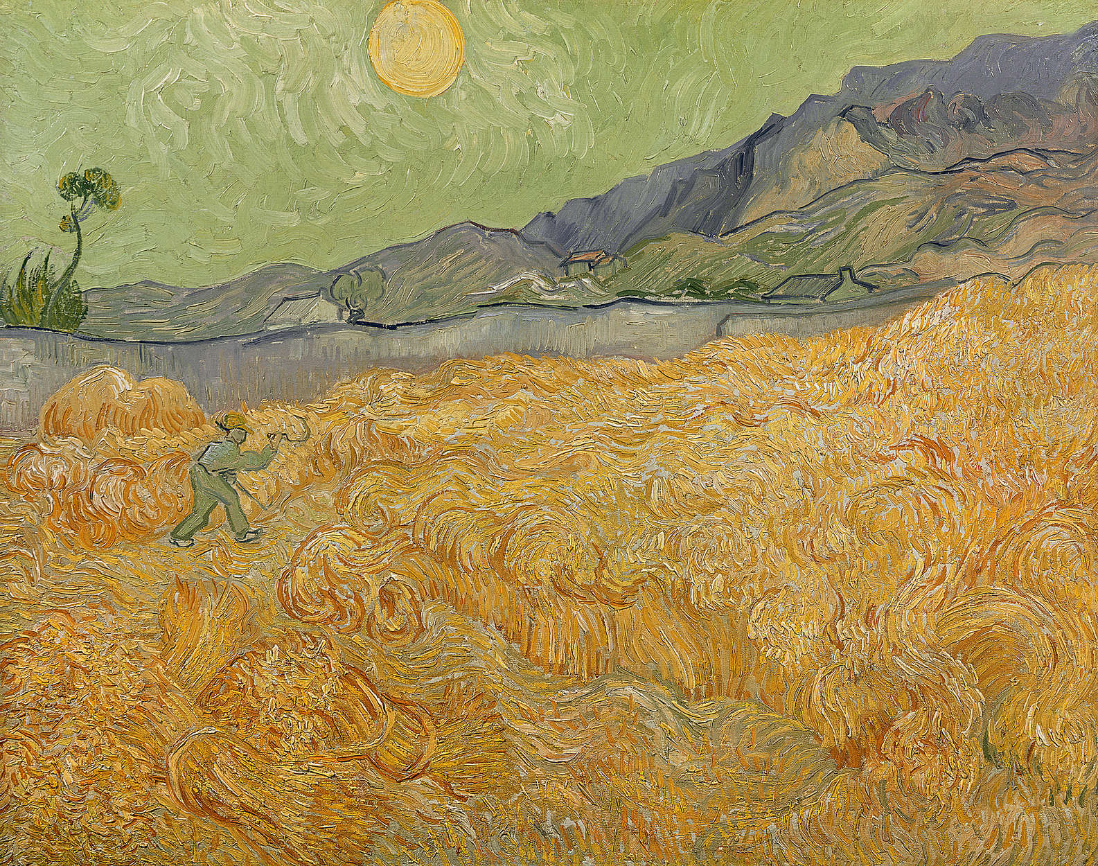             Papier peint "Champ de blé avec faucheuse" de Vincent van Gogh
        