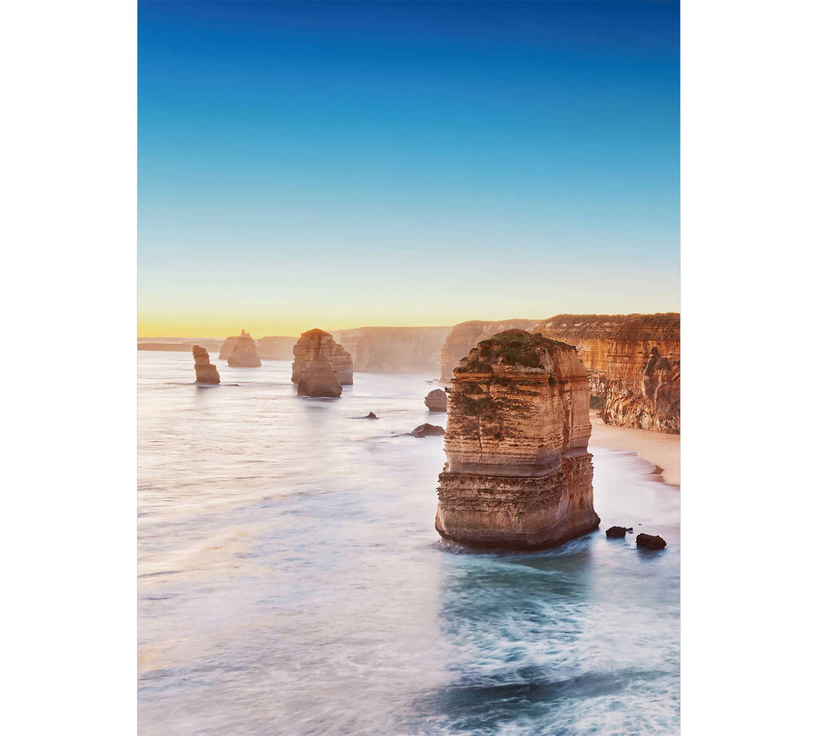Papier peint panoramique falaises en Australie - jaune, bleu, marron
