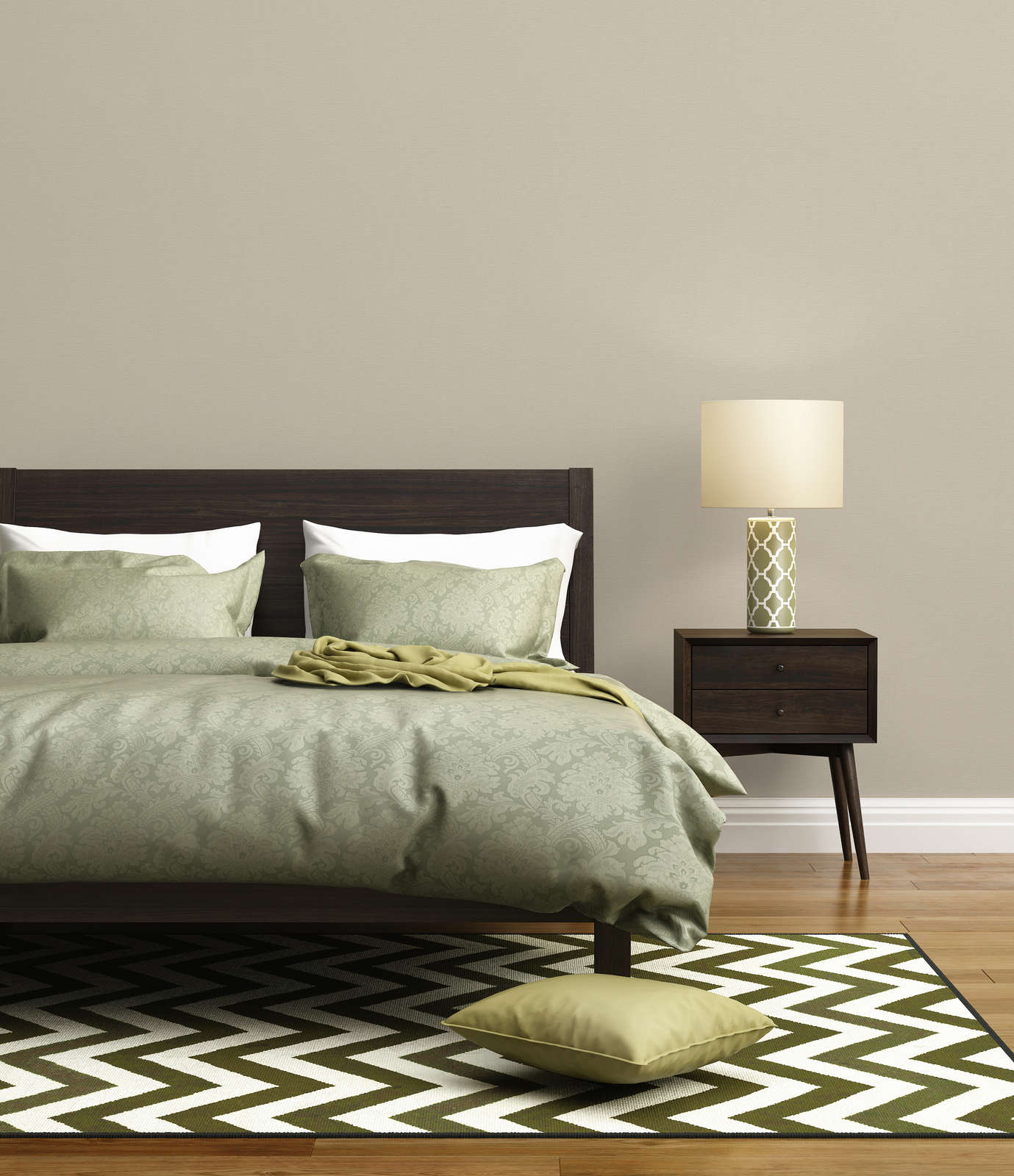             Plain wallpaper with fine structure PVC-free non-woven - Beige, Grey
        