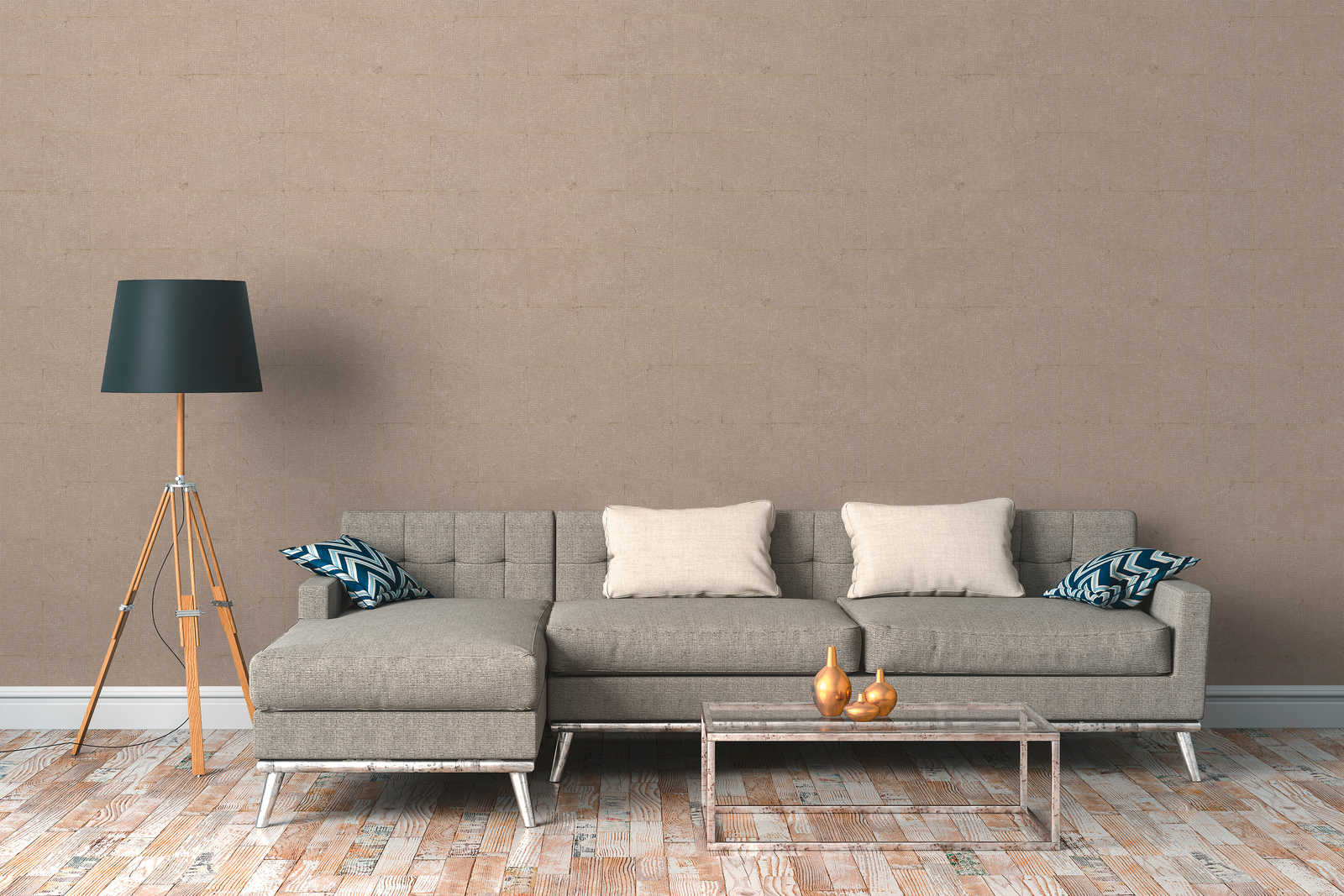             Tile optics wallpaper used look & crackle effect - brown
        
