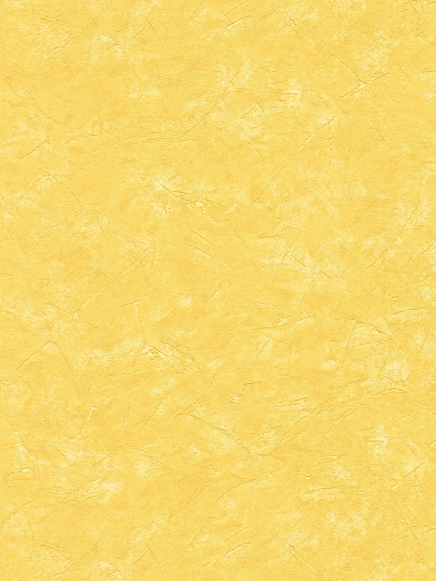 Plaster optic wallpaper sun yellow in Mediterranean style
