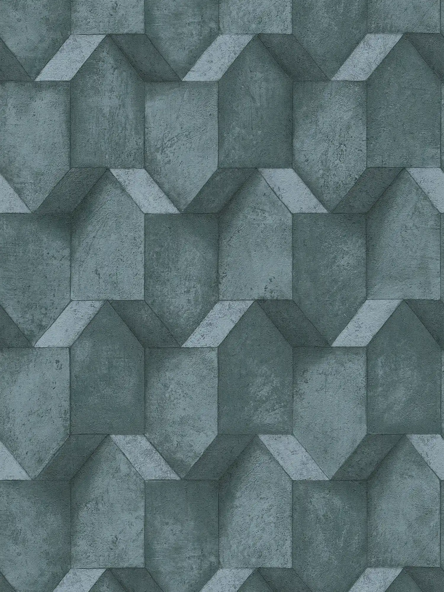 Carta da parati 3D effetto cemento con dettagli della struttura - blu
