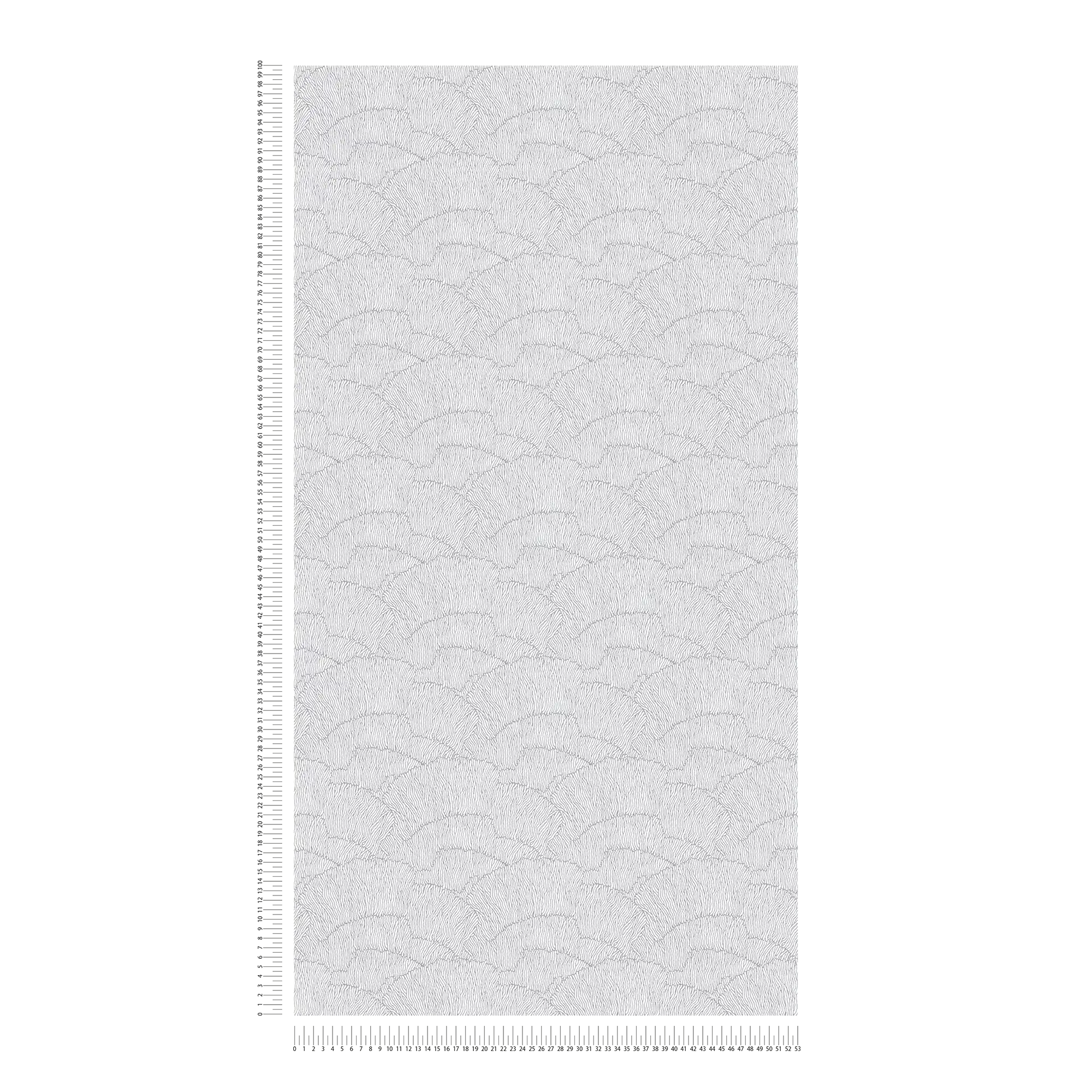             Non-woven wallpaper with abstract pattern - silver, white, metallic
        