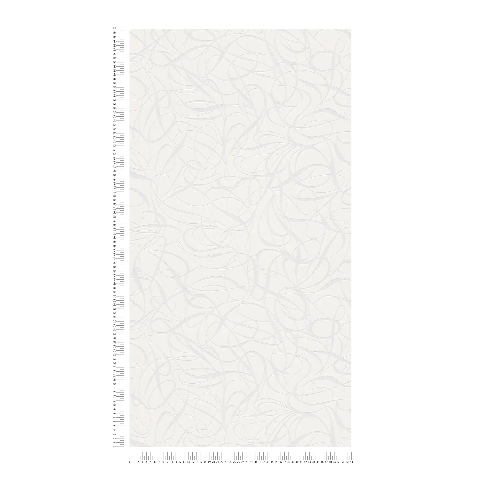            Non-woven wallpaper line pattern and glossy effect - white, silver
        