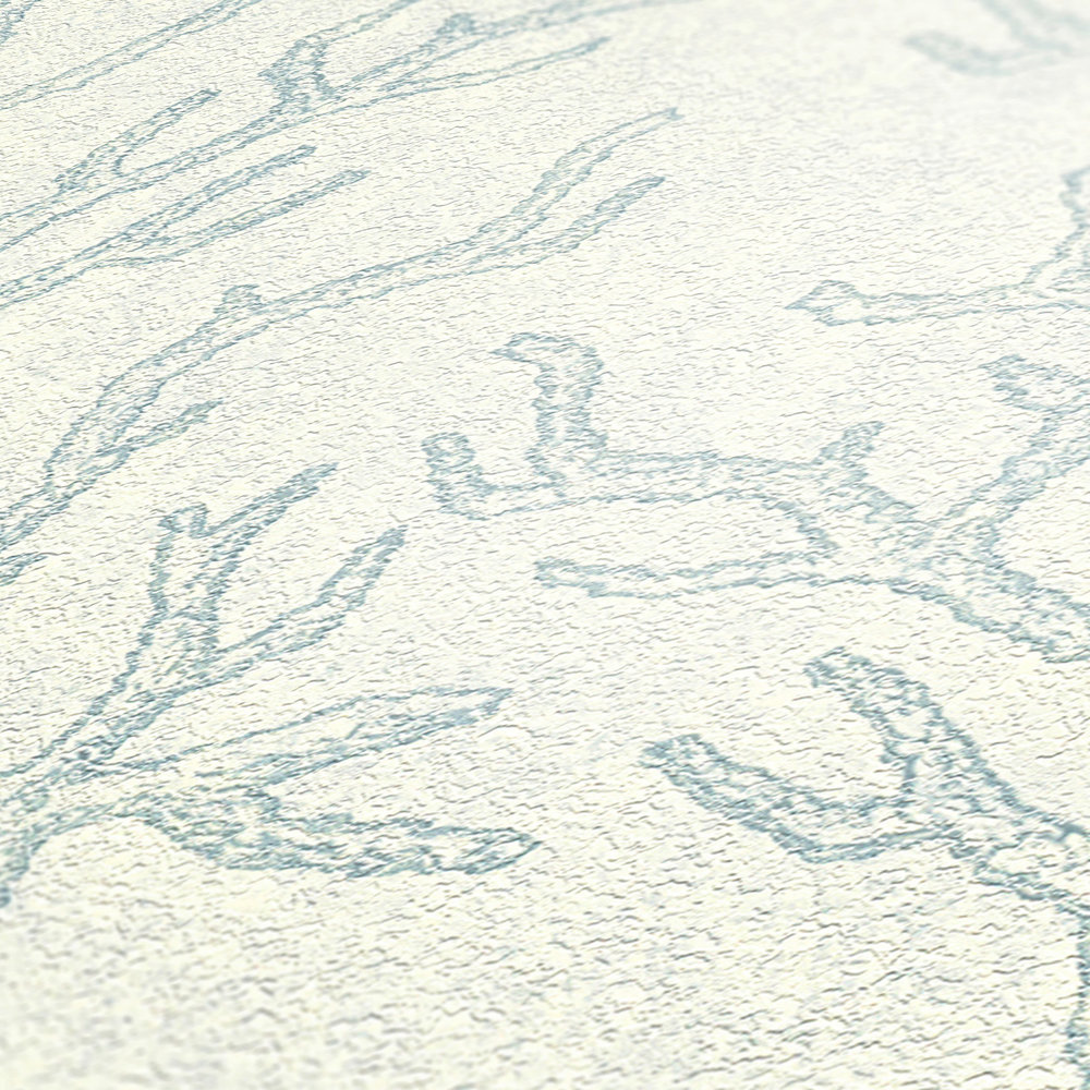             VERSACE Papier peint avec motif corail sous-marin - bleu, métallique
        