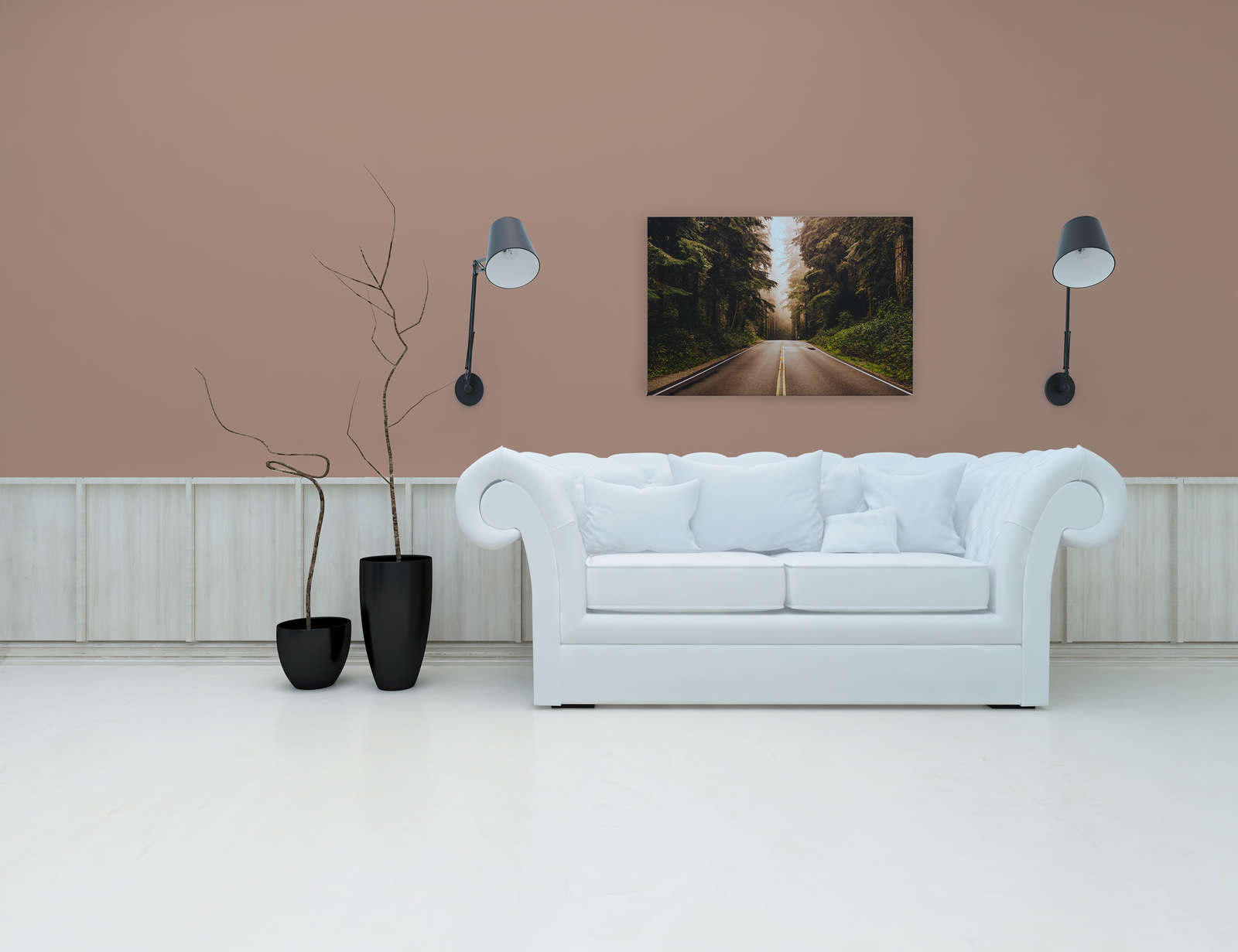             Canvas met Amerikaanse snelweg in het bos - 0,90 m x 0,60 m
        