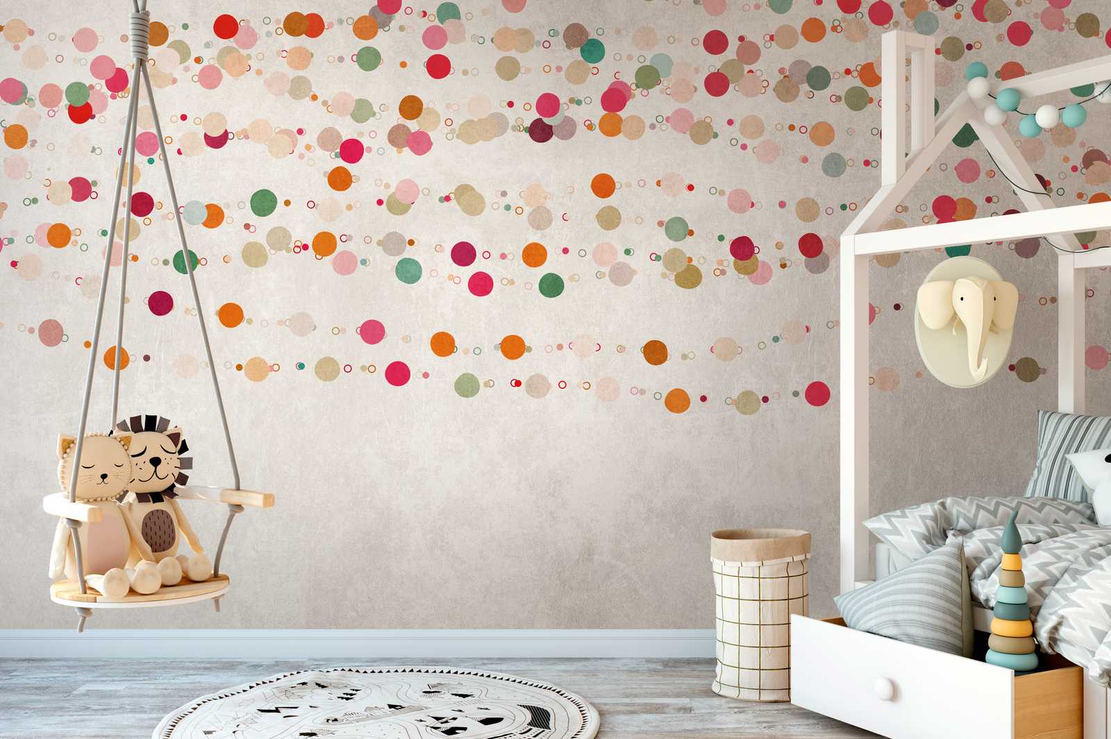             Wallpaper novelty | motif wallpaper with plaster wall motif with garlands pattern
        