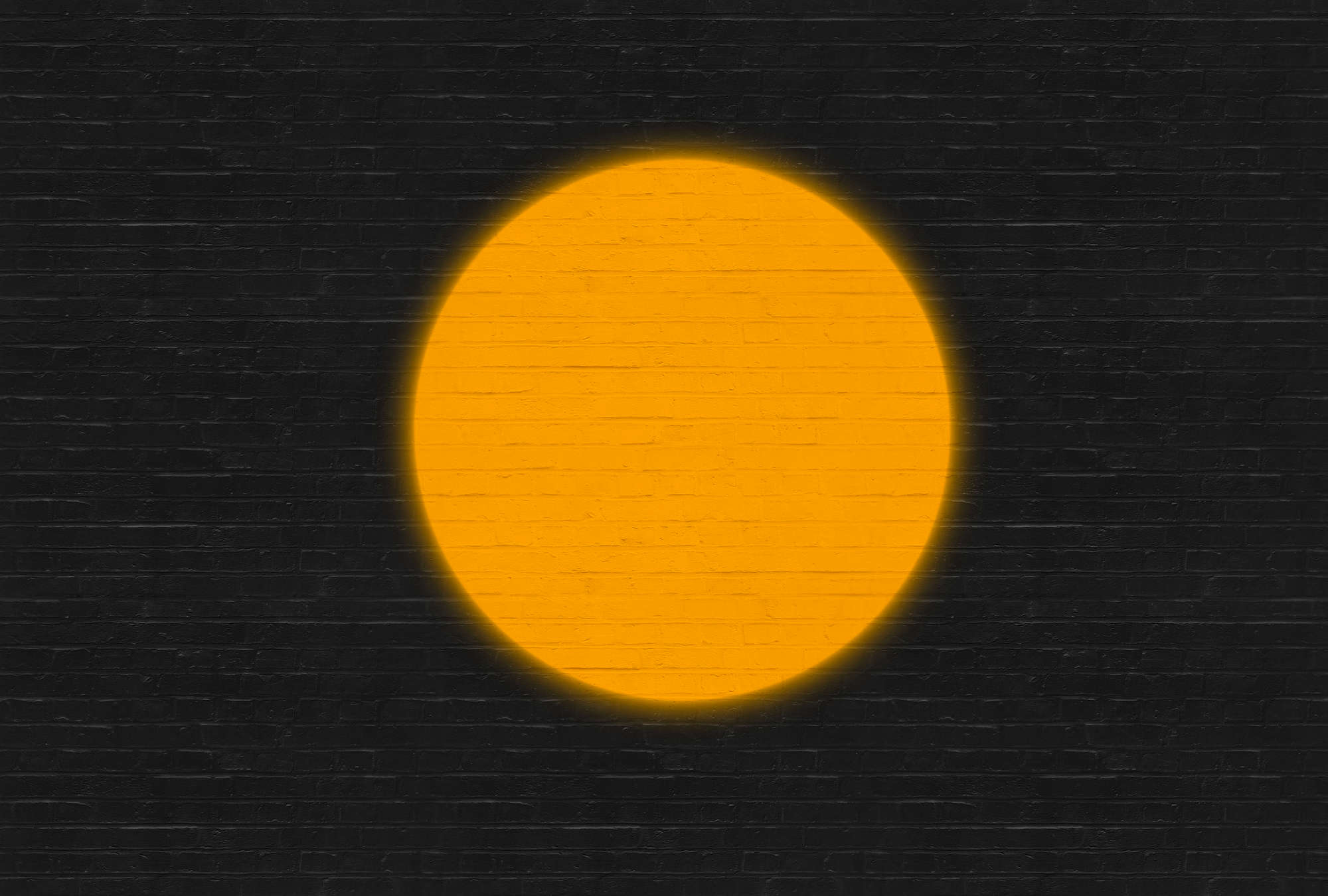             Carta da parati dal design minimalista e dall'aspetto di mattoni - Arancione, Nero
        