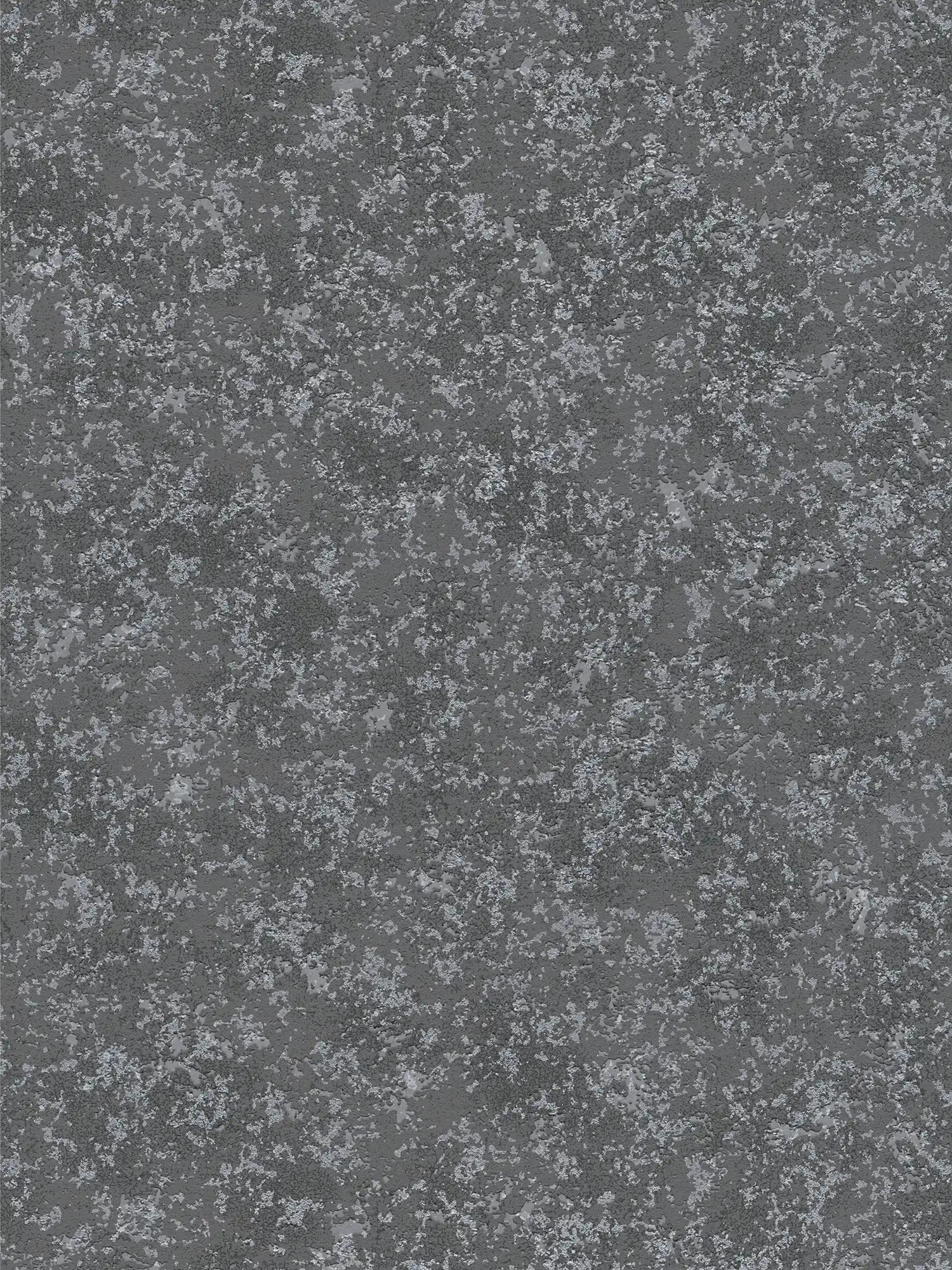 Plaster optics non-woven wallpaper with textured pattern - grey, metallic
